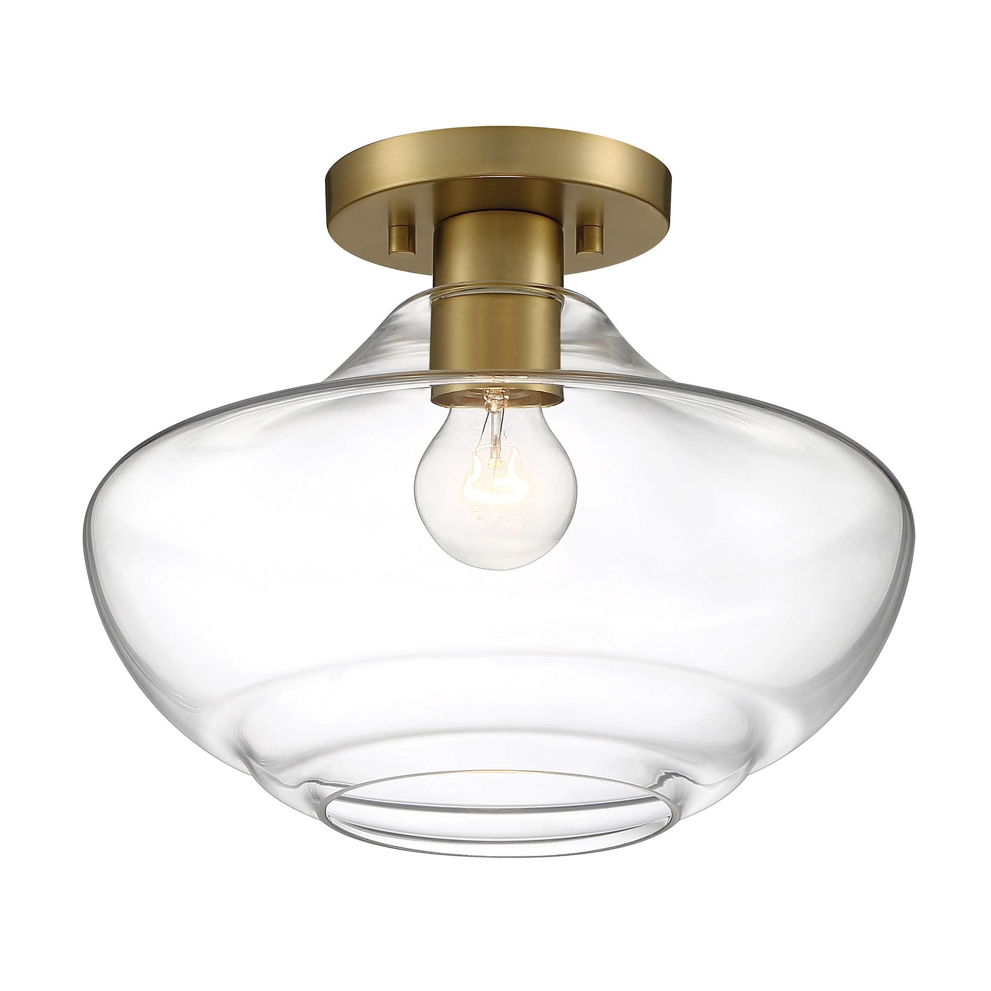 Designers Fountain Emma Semi Flush Mount Ceiling Light, Brushed Gold Finish with Clear Glass (1 Light) n3tli