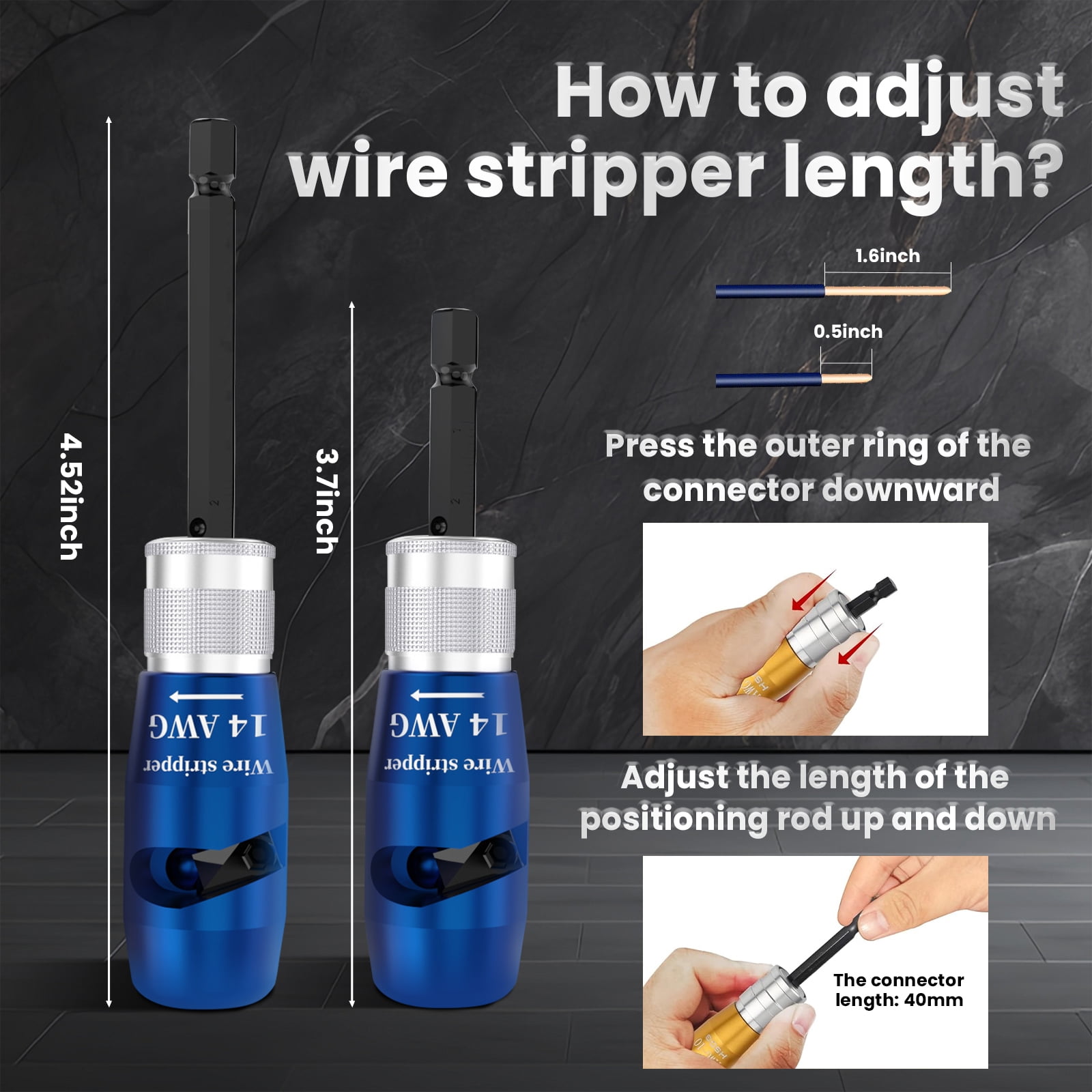 Qcwqmyl Wire Stripper and Twister Tool for Drill (Black, 33-Piece Set) zssxn