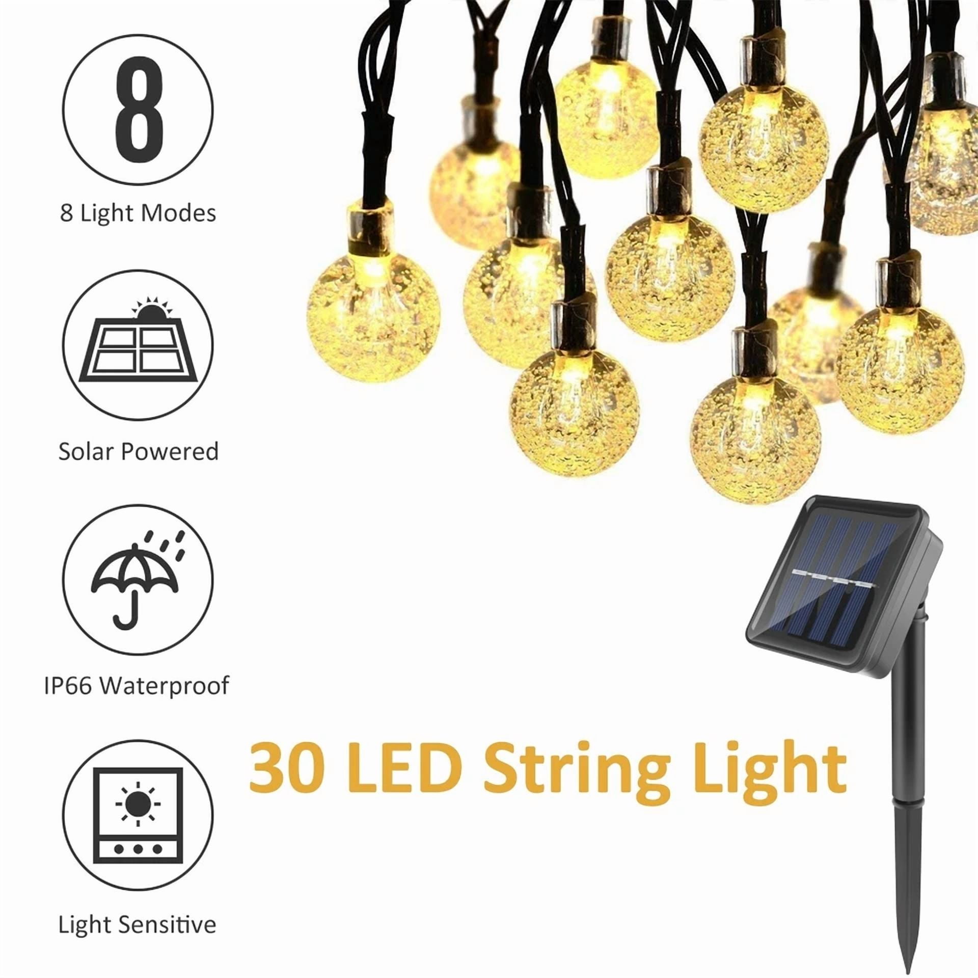 PURELY LED Solar String Lights for Outdoor Garden Wedding Party Decor (Warm White, 20 ft) n5owa