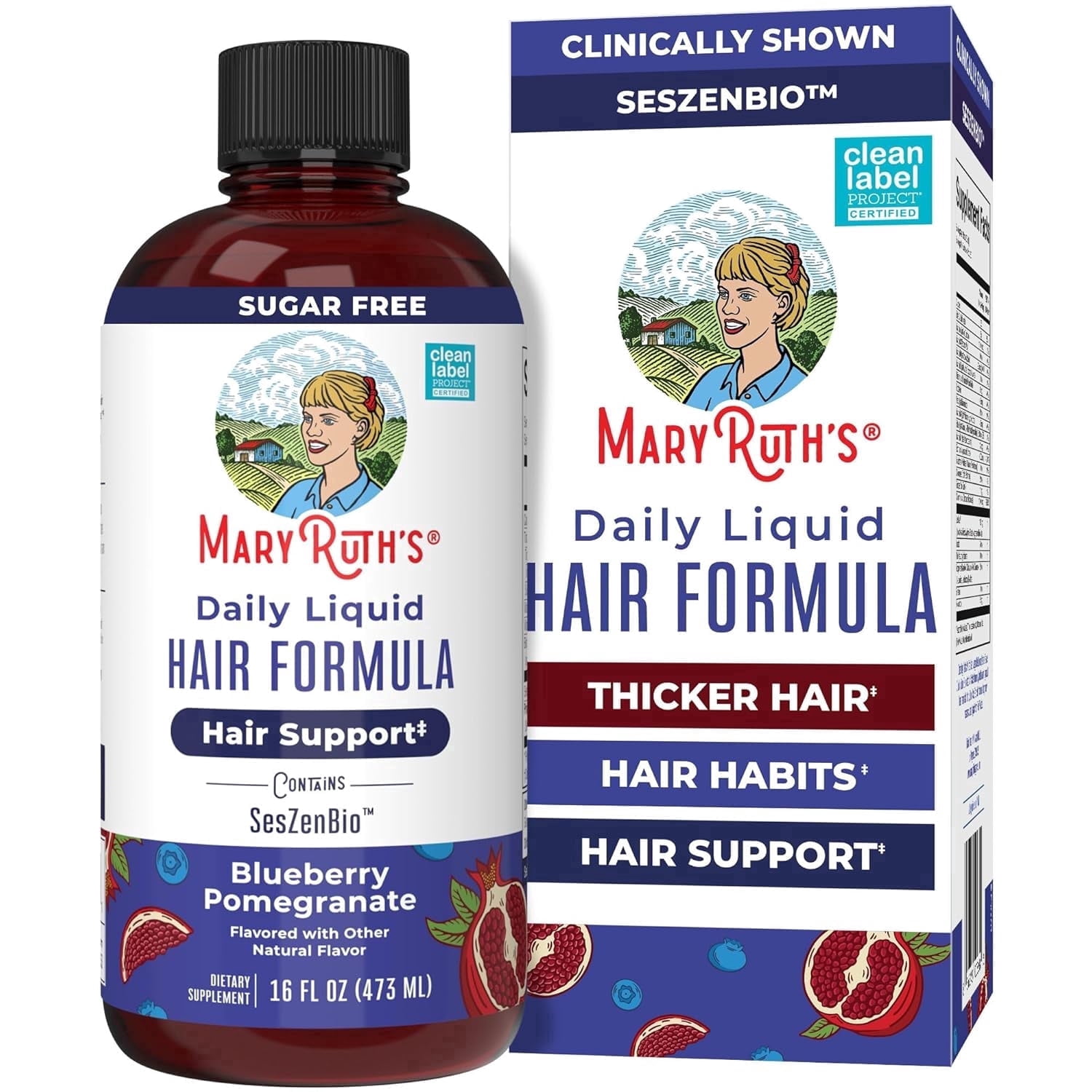 MaryRuth's Daily Liquid Hair Support Formula for Women with Biotin and Vitamin C (Blueberry Pomegranate, 16 fl oz) iw8ti