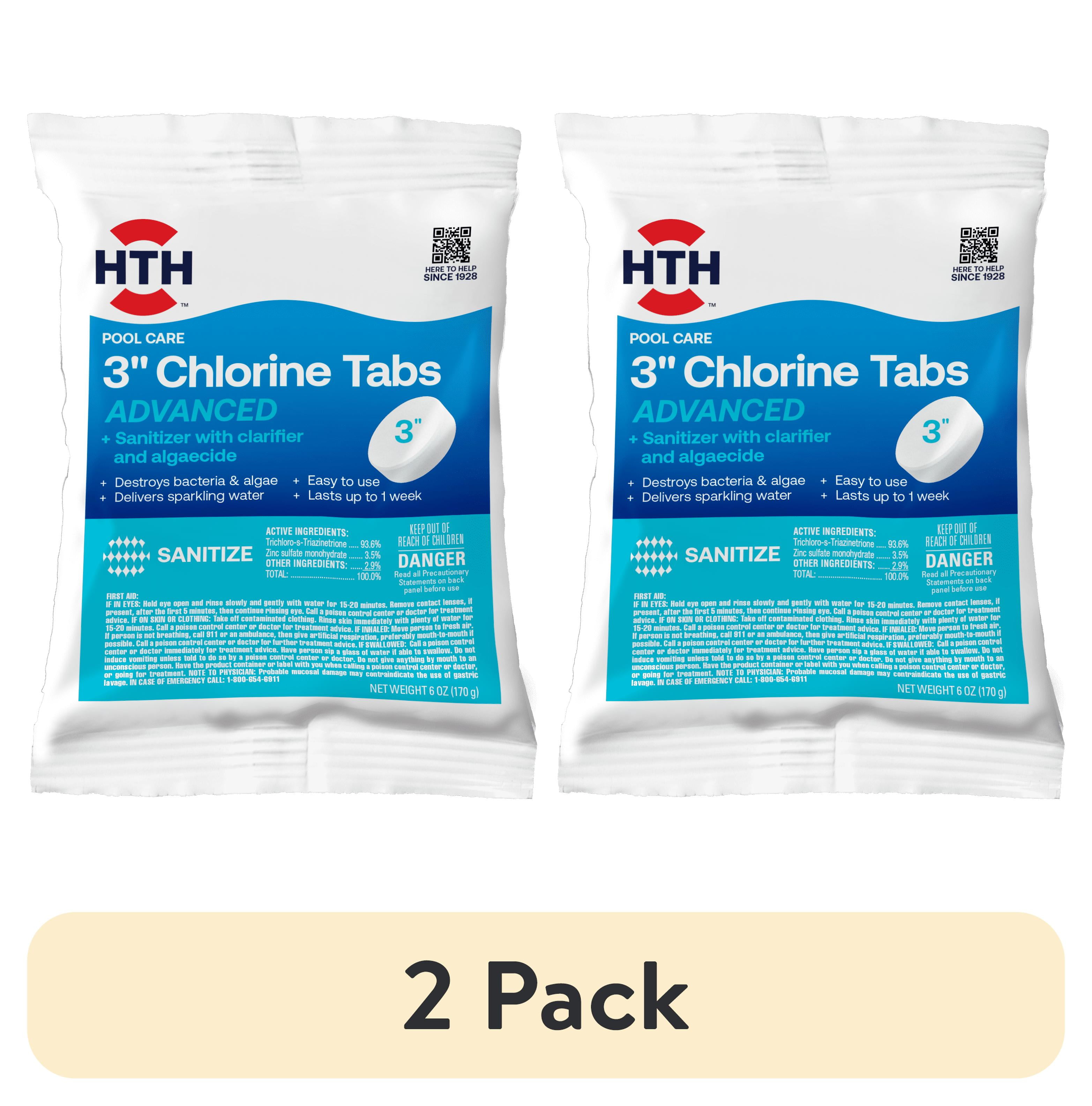 HTH 3-inch Chlorine Tablets Advanced Pool Sanitizer (2 Pack, 6 oz) v1hk8