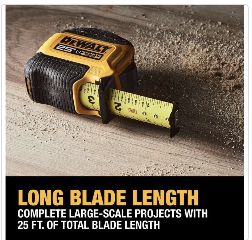 DEWALT Magnetic Tape Measure, Heavy-Duty Professional Measuring Tool (25 ft, 2-Pack) l69o1