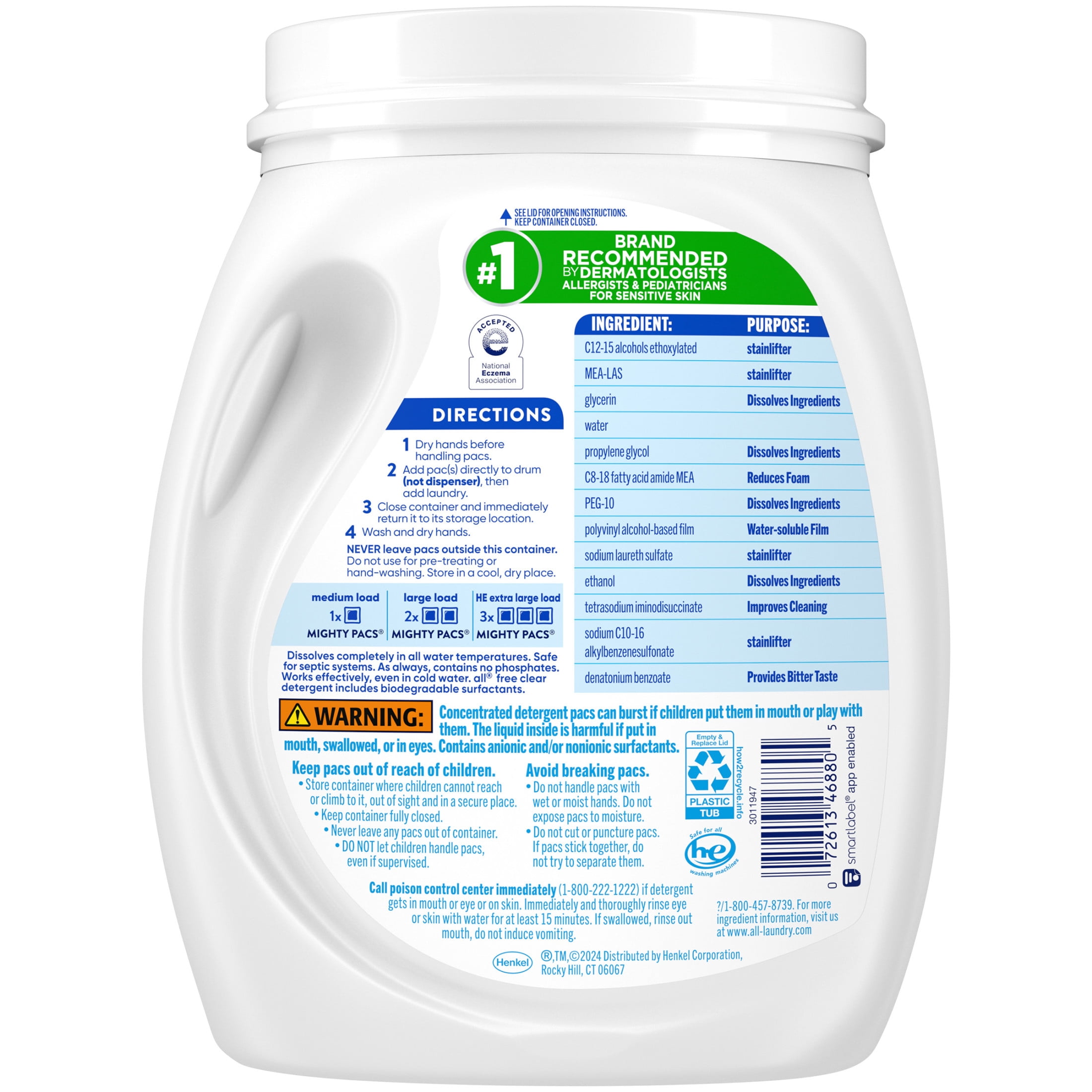 all Free Clear Mighty Pacs Laundry Detergent (Clear, 60 Count) nx7jr