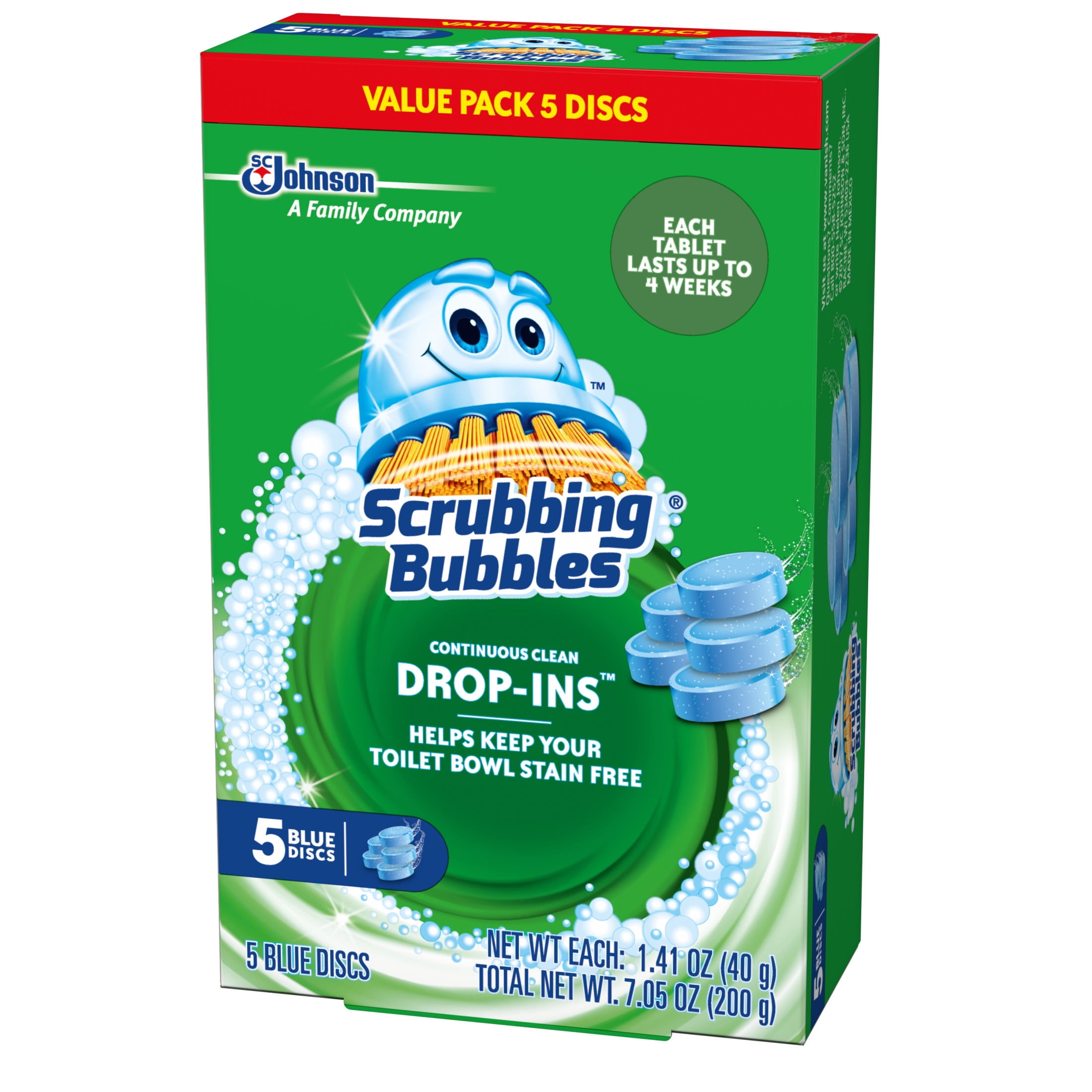 Scrubbing Bubbles Continuous Clean Toilet Bowl Cleaner Tablets (Blue, 6 Pack, 7.05 oz) bcel0
