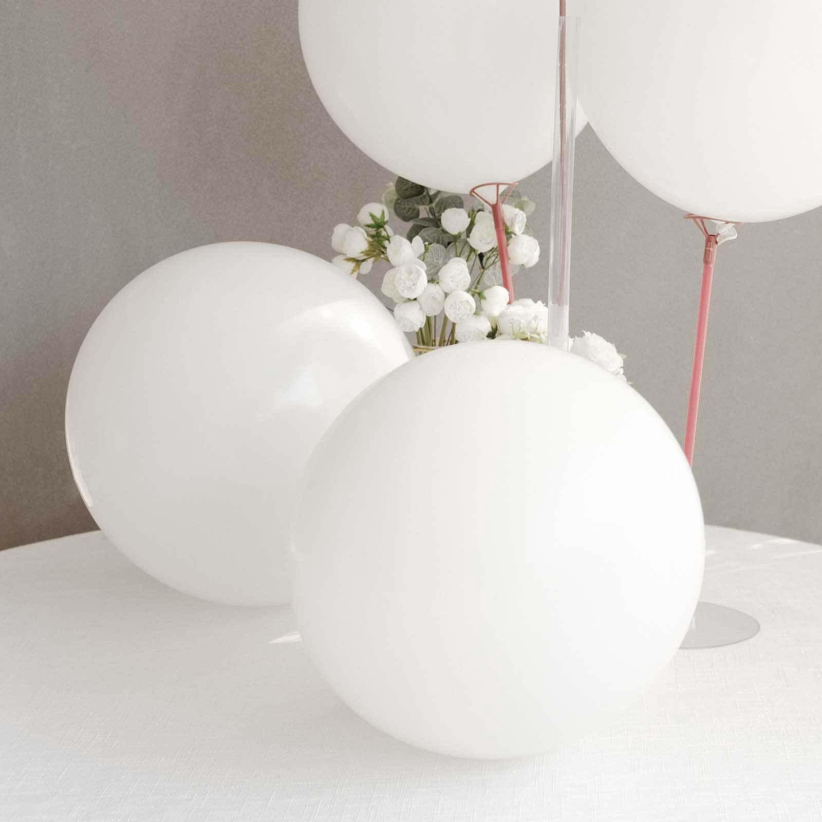 Efavormart Matte Pastel Latex Party Balloons (White, 18 in, 10 Pack) ctor6