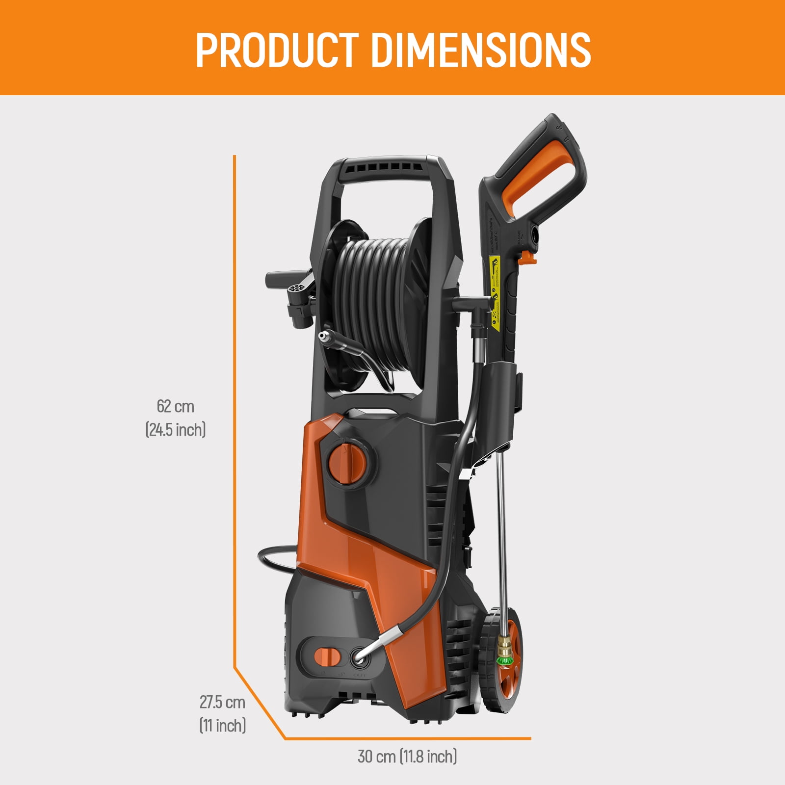 HONDMIN Electric Pressure Washer 4200 PSI 2.5 GPM (25 ft Hose, 16.9 fl oz Foam Cannon) t46hn
