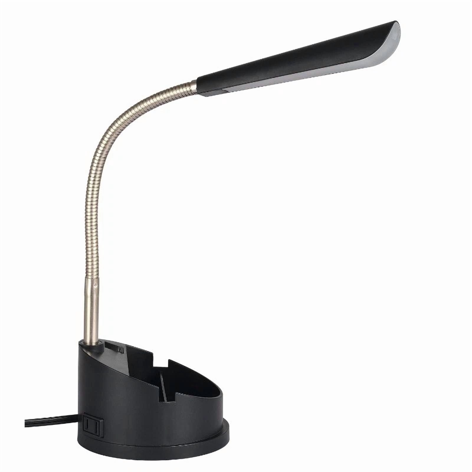 KLYNE LED Desk Organizer Lamp with AC Outlet (Modern Plastic, 14 in) f701l