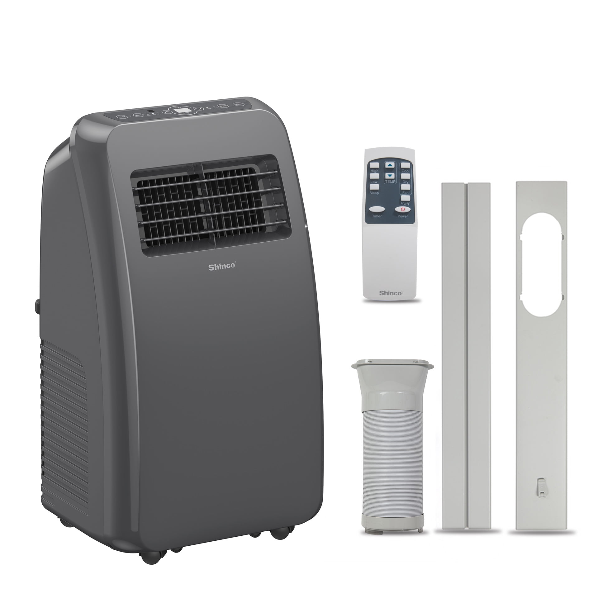 Shinco 8,000 BTU Portable Air Conditioner, Dehumidifier, and Fan for Rooms Up to 350 sq. ft. (Grey, 1 Unit) vsaw4