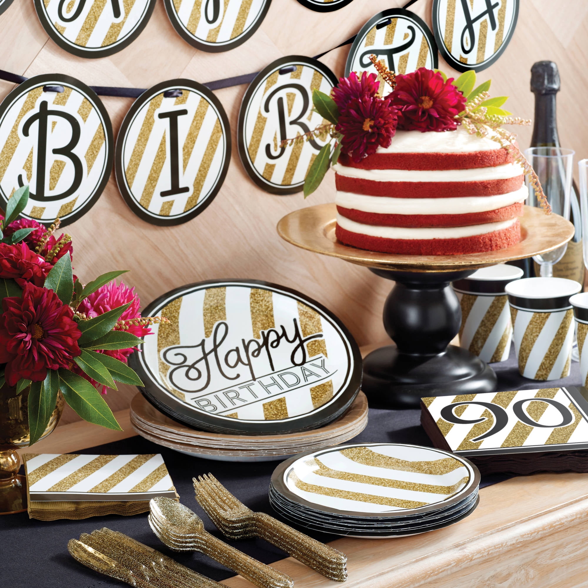 Creative Converting 90th Birthday Mylar Balloon (Gold, 18 in) d66rg