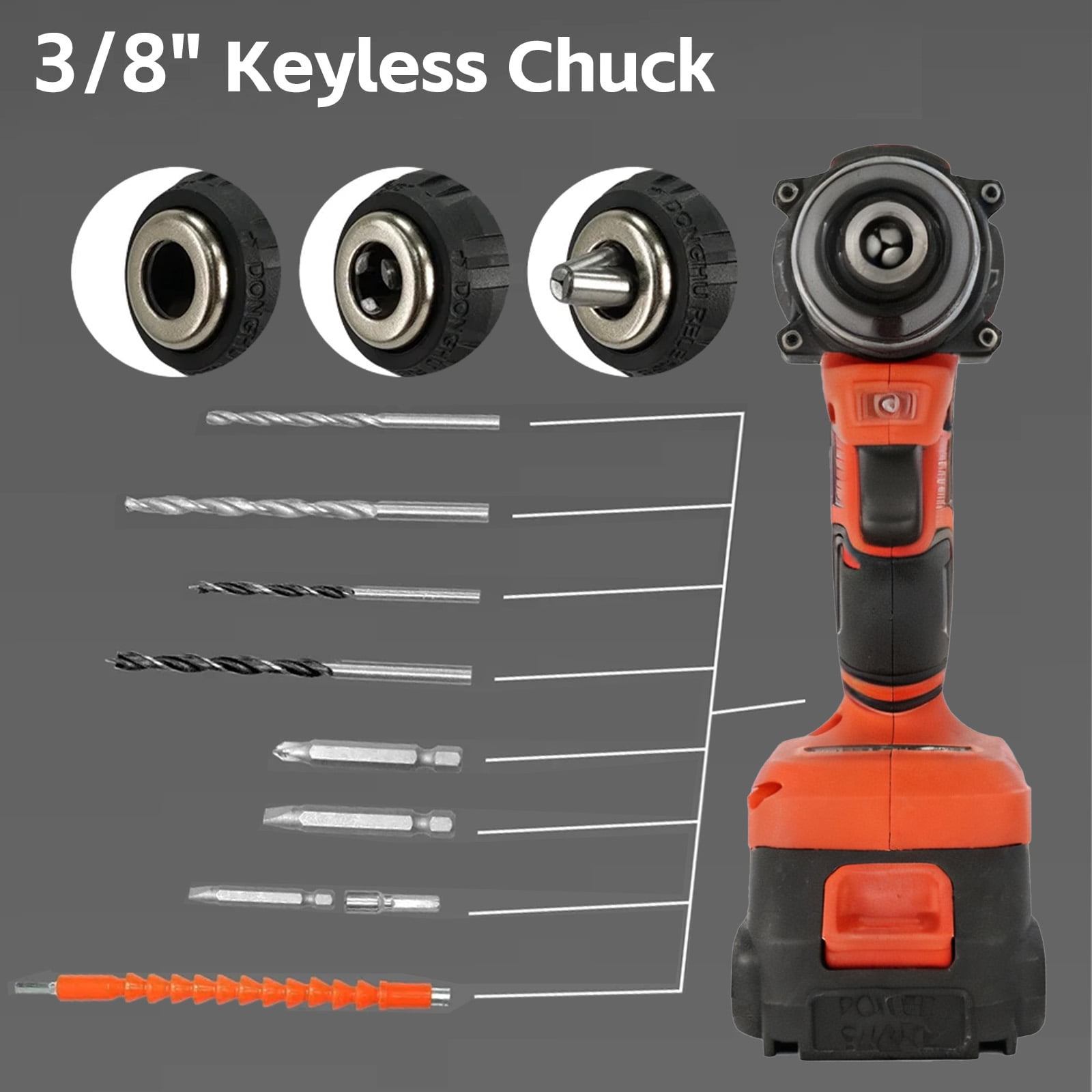 Susuzi 48V Cordless Power Drill Set with 34-Piece Accessory Kit, 2-Speed Variable Control, 3/8 in Keyless Chuck, and LED Work Light (3.8 lb) djc62