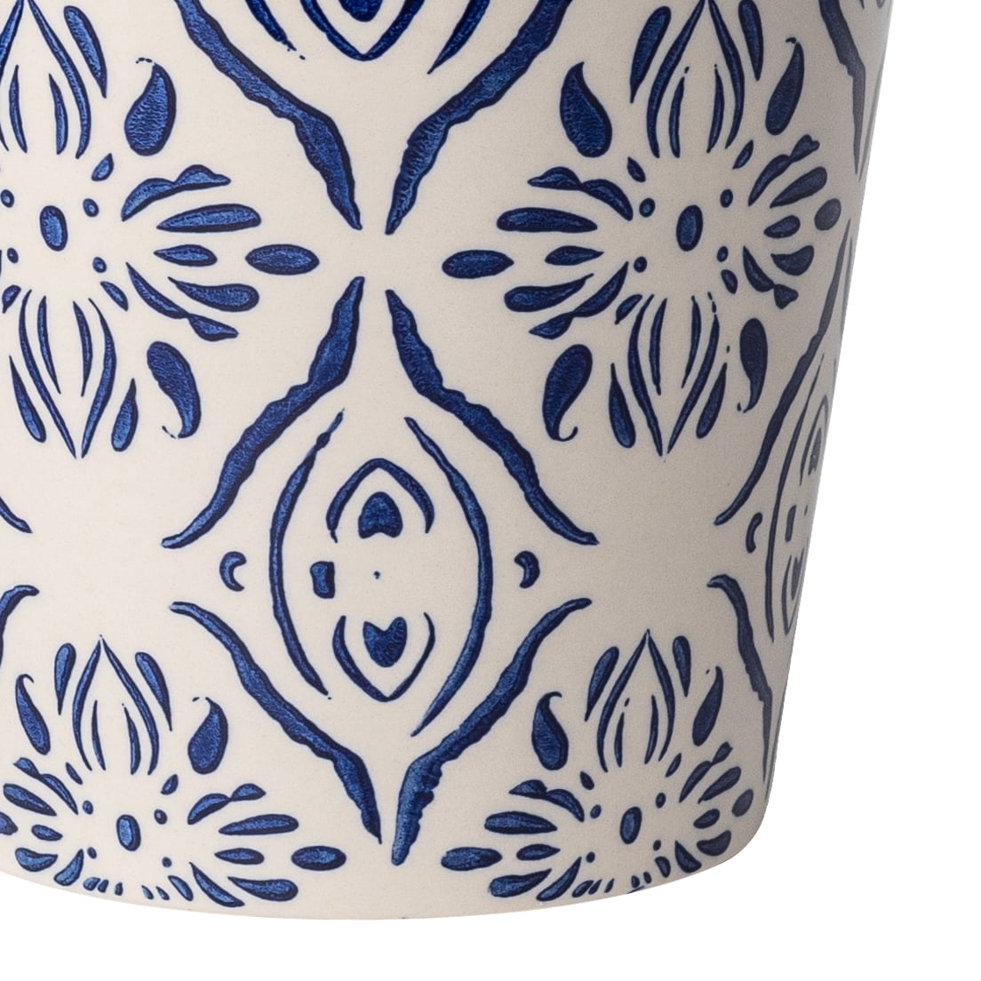 Mainstays Round Ceramic Plant Planter with Medallion Pattern (Blue, 6 in x 5.5 in) e8dna