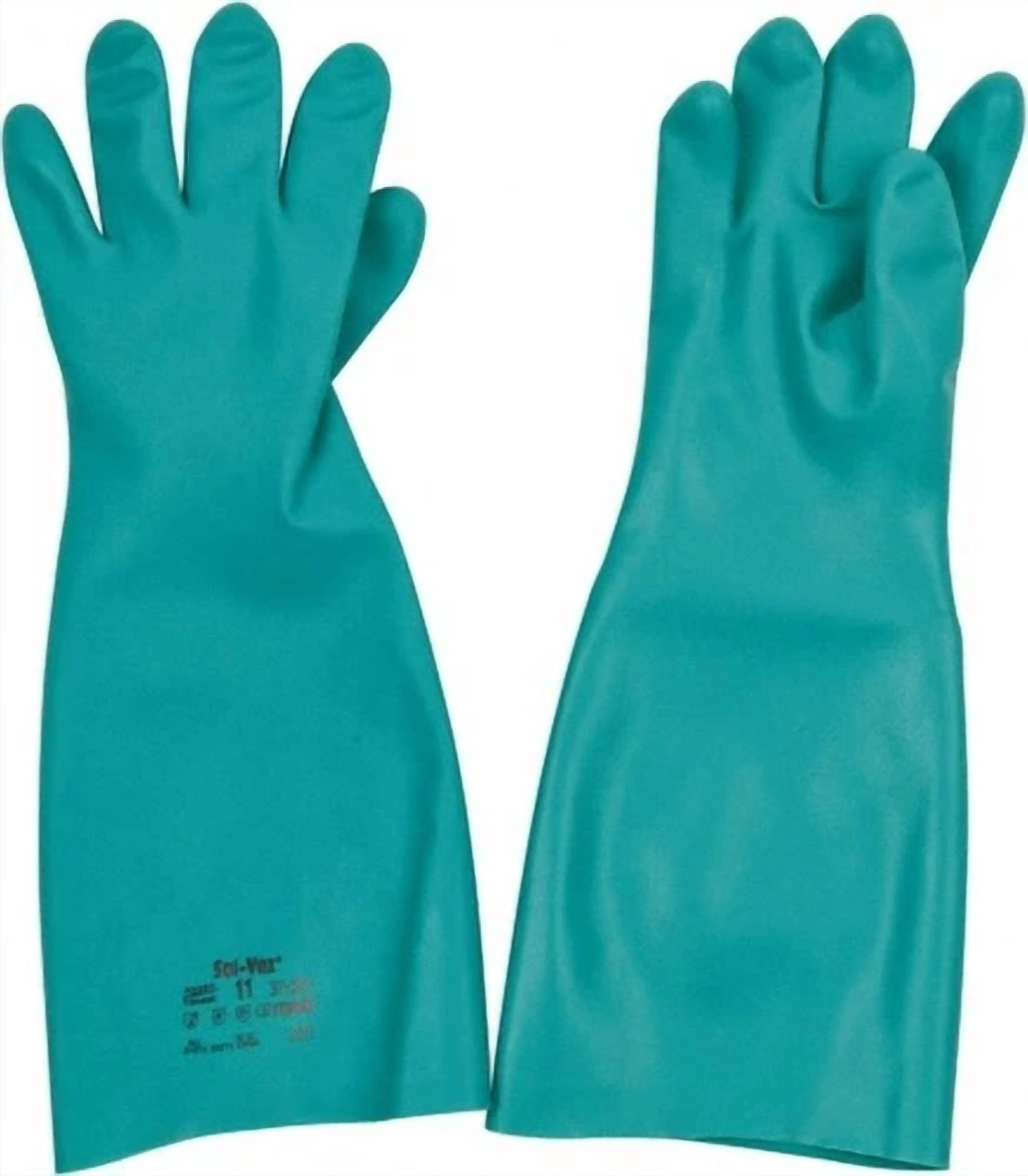 YANI Ansell Alphatec Solvex 37-185 Chemical Resistant Gloves Heavy-Duty Industrial Protection (Green, XX-Large) 773qv