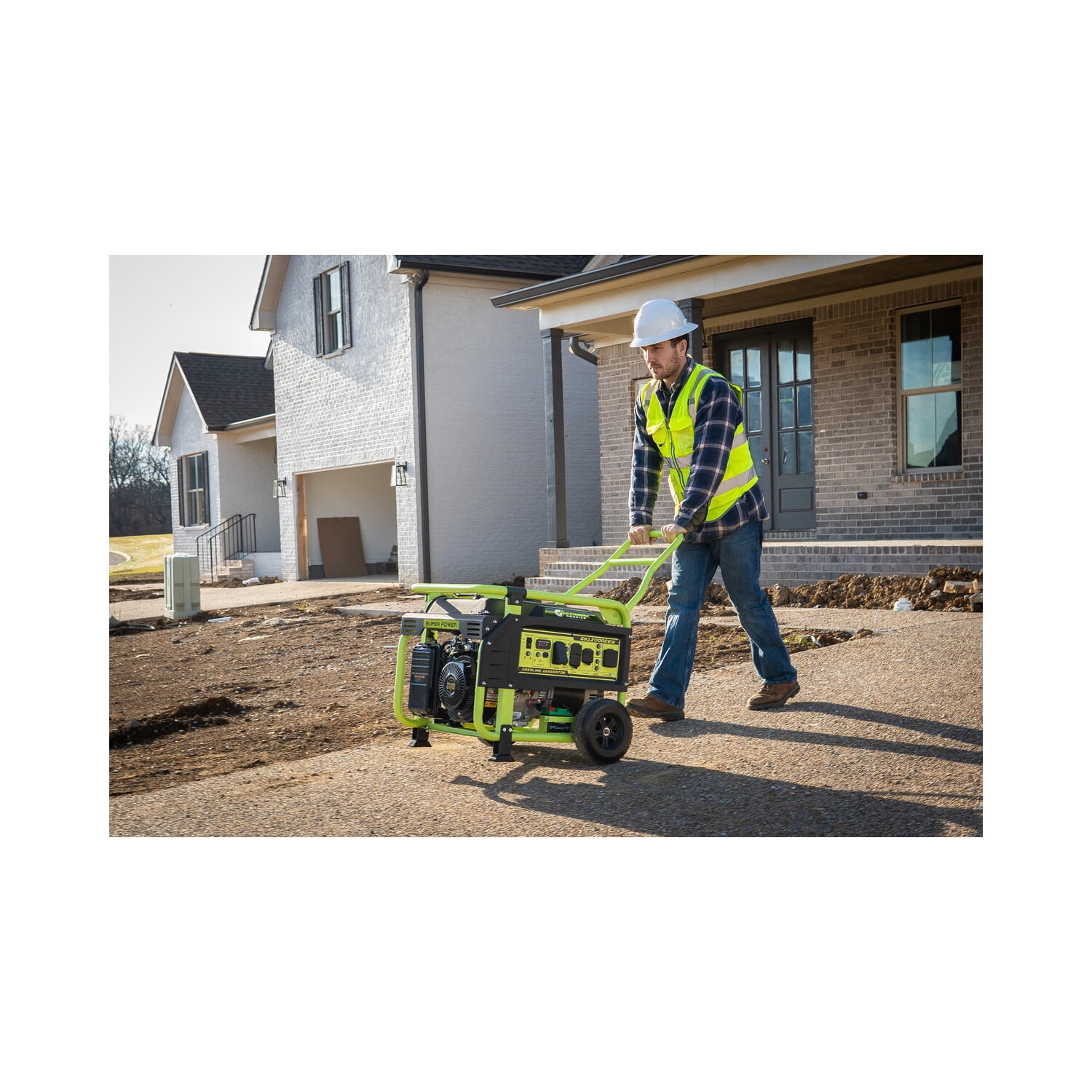 Green-Power America Atlas Series 12000/9500-Watt Portable Gasoline Generator with Electric Start (Green, 460cc Engine) n4akm