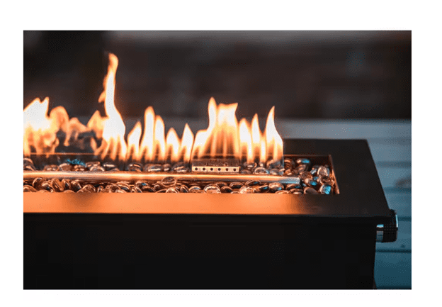 Ukiah Loom X Outdoor Rectangular LP Gas Tabletop Fire Pit (Black, 28 in. W x 5.75 in. H) tf6kn