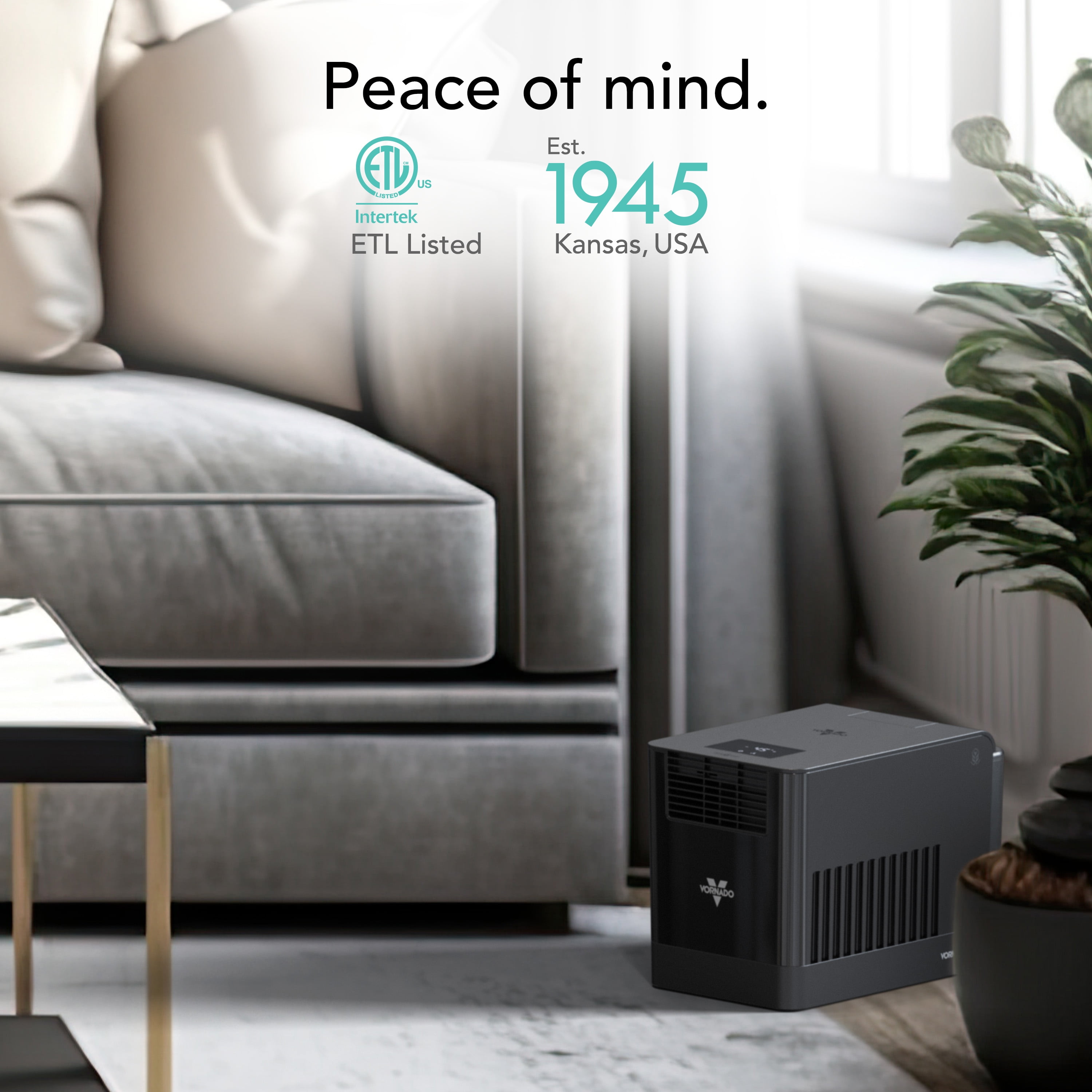 Vornado EV3 Whole Room Evaporative Humidifier, Intelligent Humidity Control, Top Fill Design, 10 Speed Settings (Black, 1.5 gal) 6zz2o
