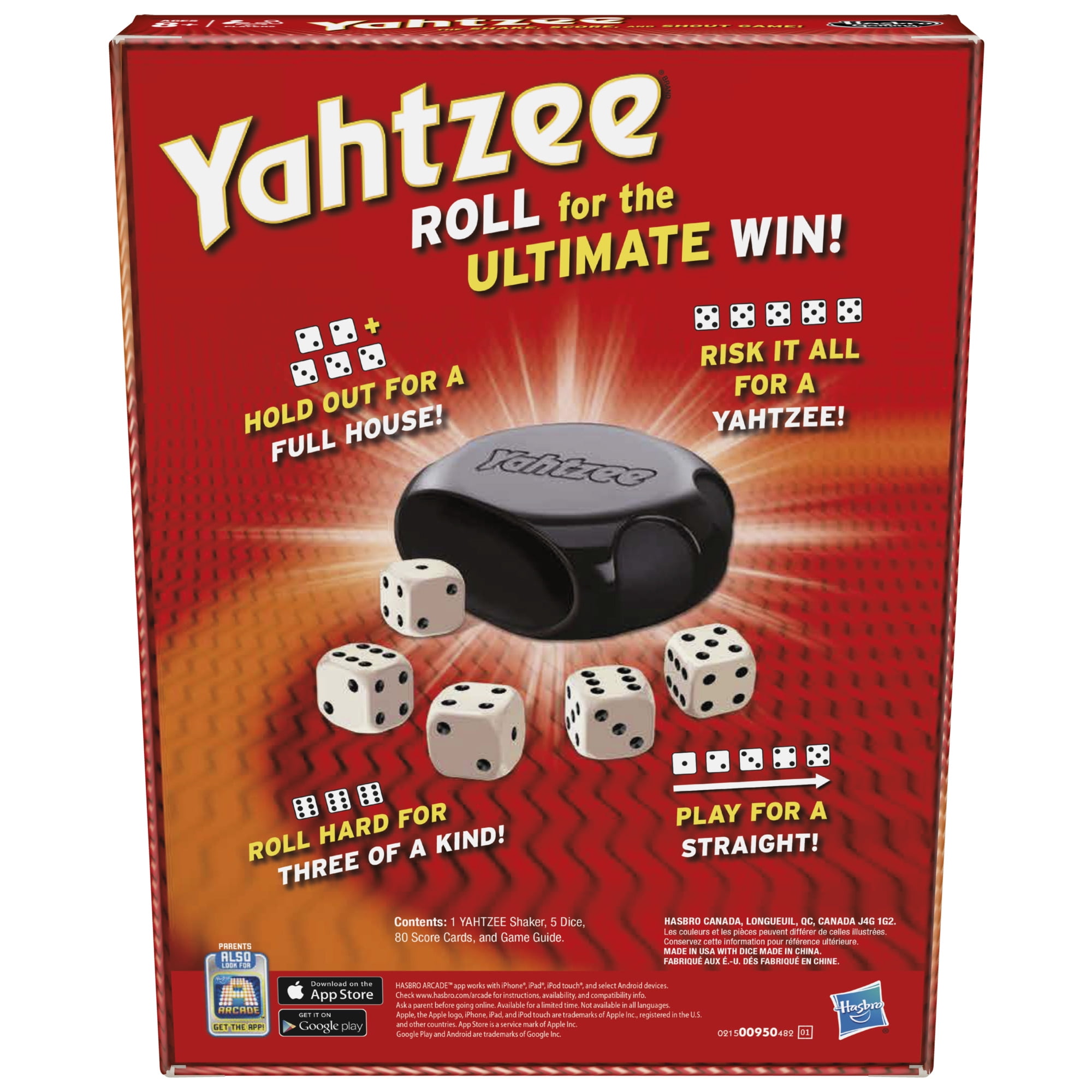 Yahtzee Classic Dice Game Set with Shaker and Score Pad (1 Set) a5zju
