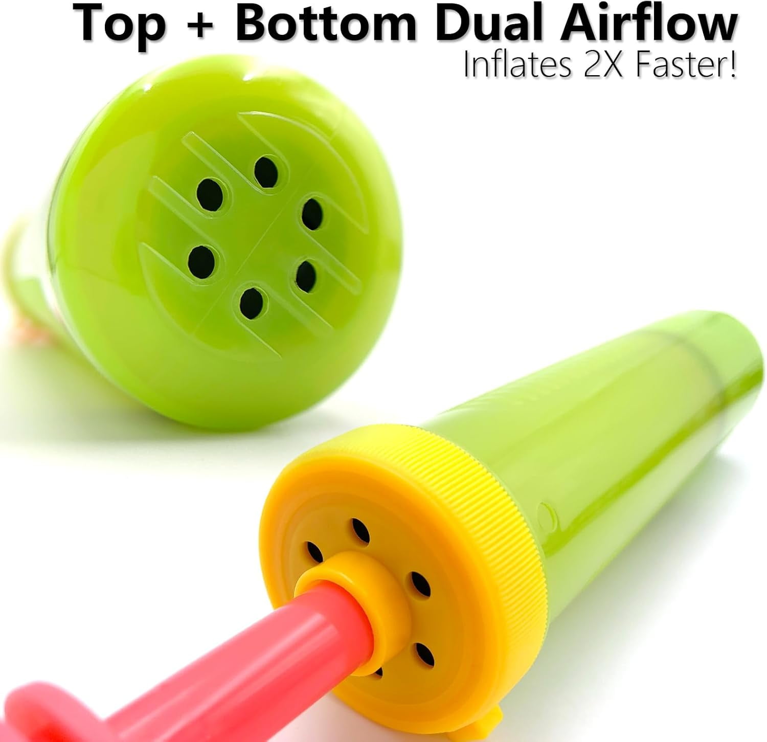 Generic Balloon Pump Handheld Two-Way Dual Action Manual Inflator (Green, 11 in) mjjpi - Image 3