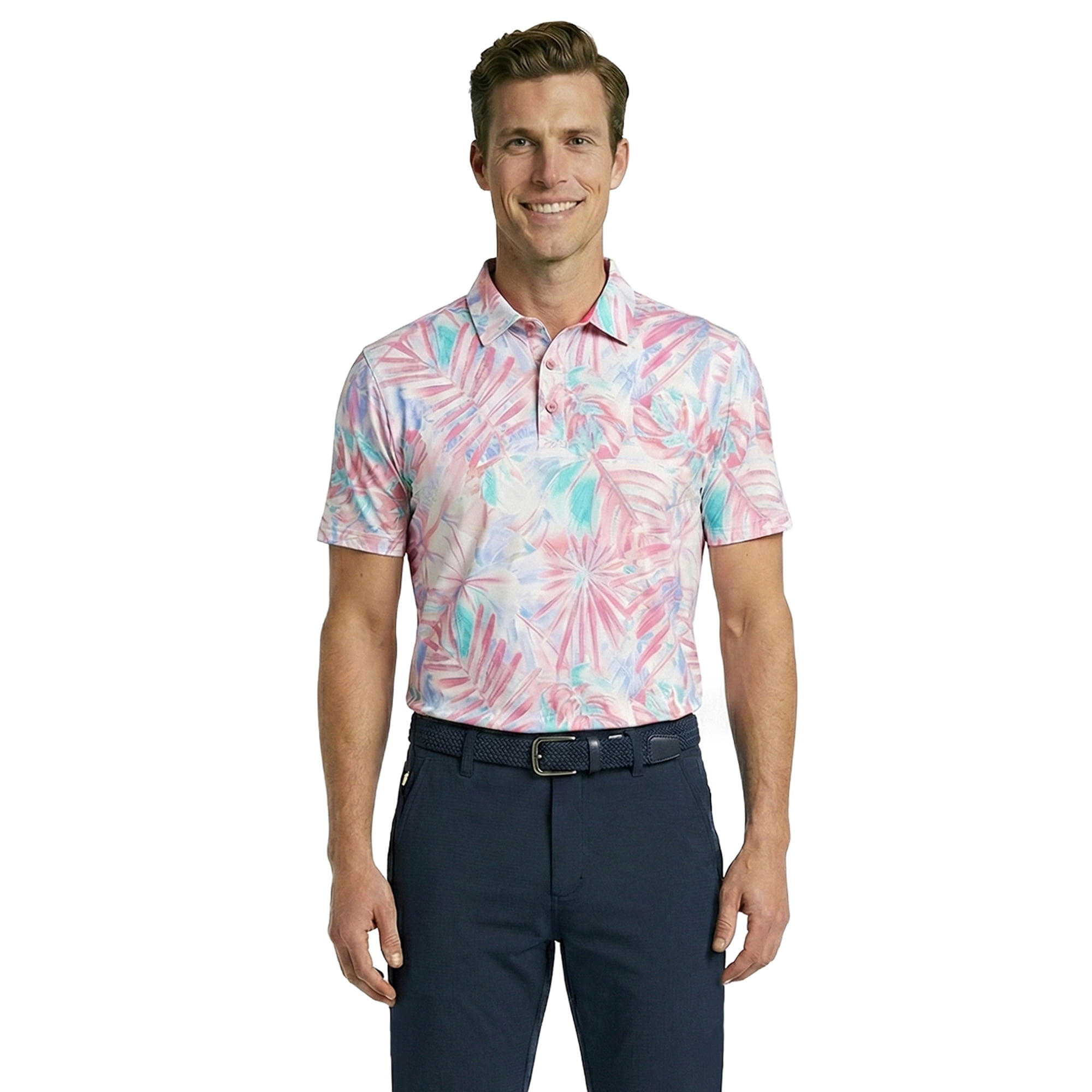 Birdie Bound Men's Golf Polo Shirt Moisture-Wicking Performance Athletic Top (Green, S) rkt5j