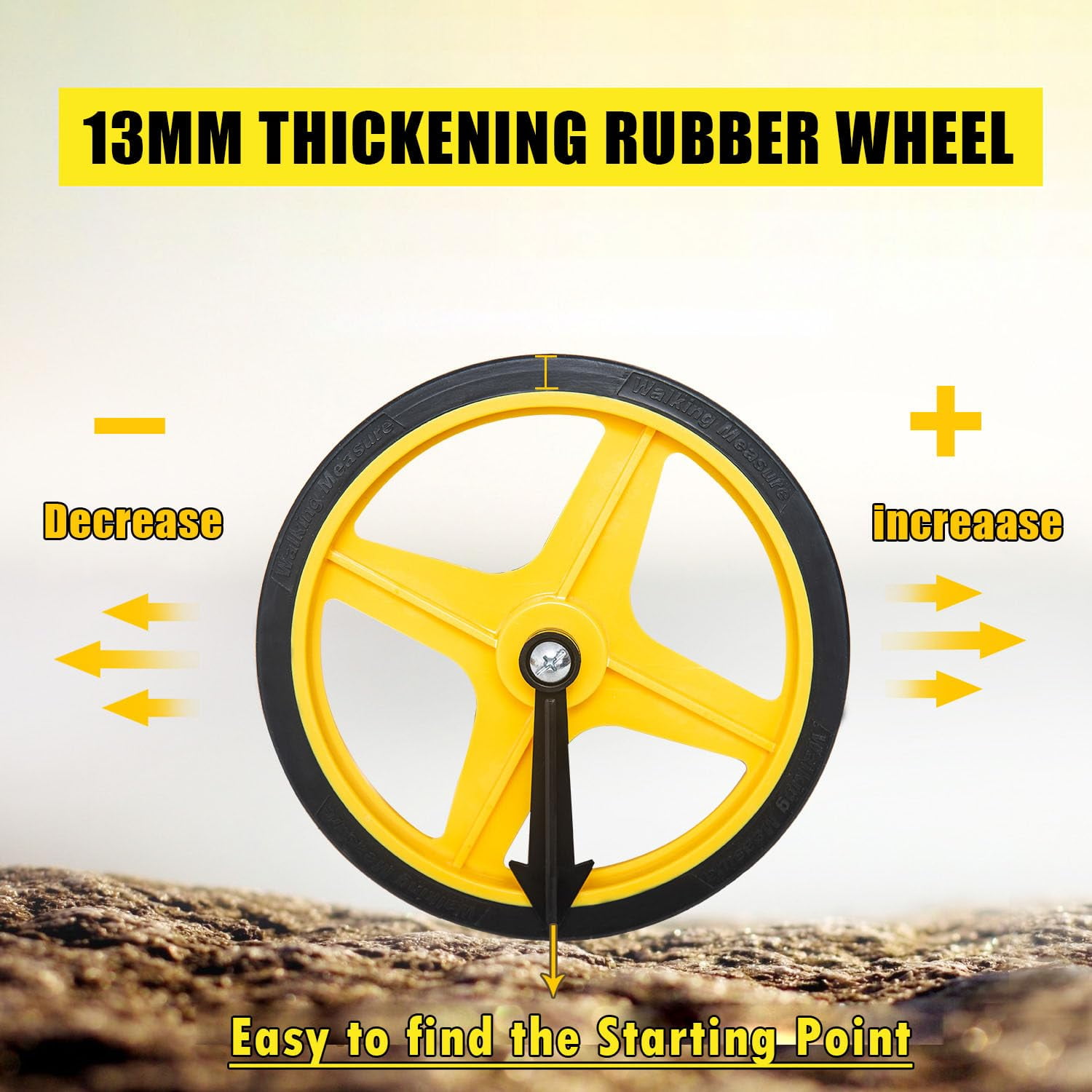 Zozen 6-inch Measuring Wheel with Telescopic Handle and Carrying Bag (Yellow, 10,000 ft) 11sis