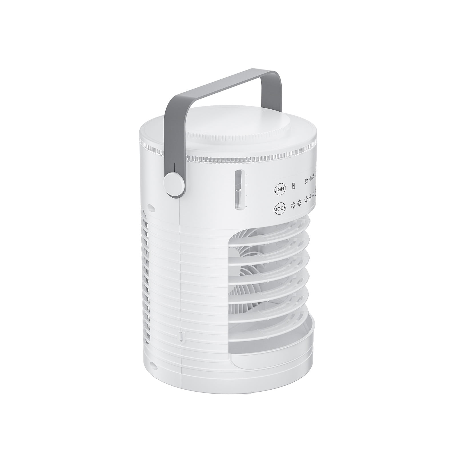 KFFKFF Portable Desktop Air Cooler, 4-in-1 Evaporative Cooling Fan with 3 Speed Settings and LED Light (White, 20.29 fl oz) izrct