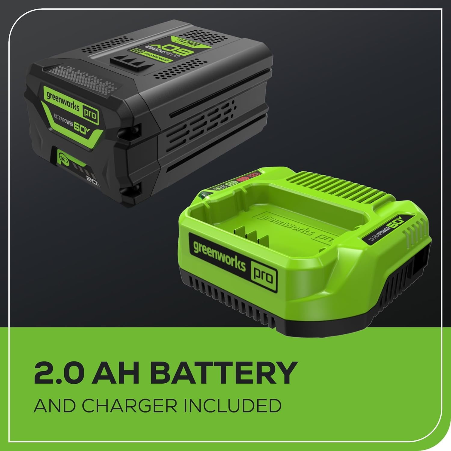 Greenworks 60V 10 in Brushless Cordless Pole Saw with 2.0Ah Battery and Charger (Green, 9 ft Reach) 7e1ly