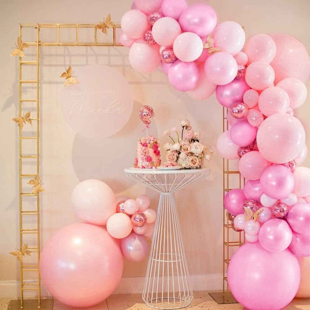 MMTX Pink Balloon Garland Arch Kit with Confetti and Rose Gold 4D Balloons for Party Decorations (86 Piece Set) en75q