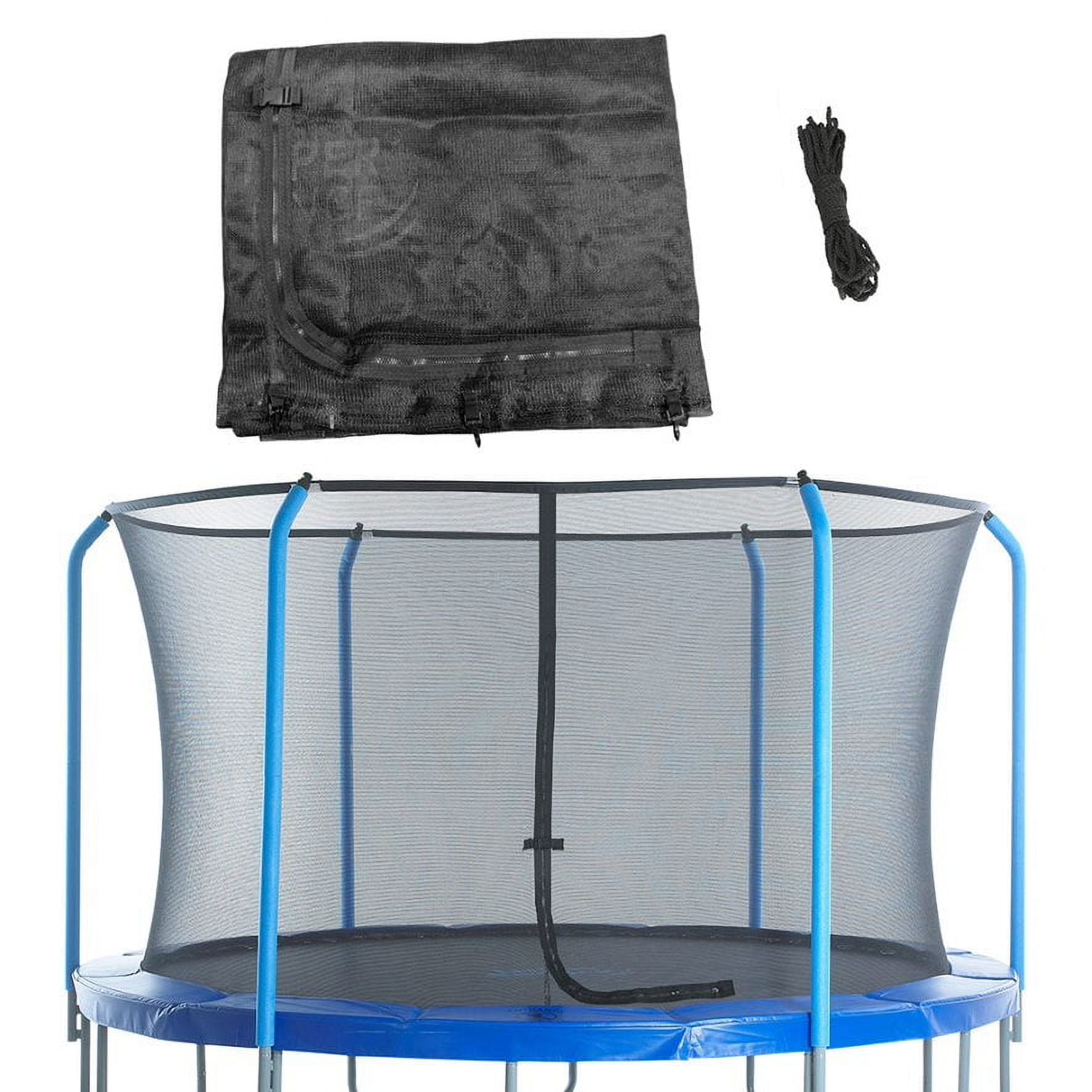 Plexalife Trampoline Safety Net Replacement for 12 ft Round Trampolines with 6 Bent Poles (Black, 12 ft) sqk56