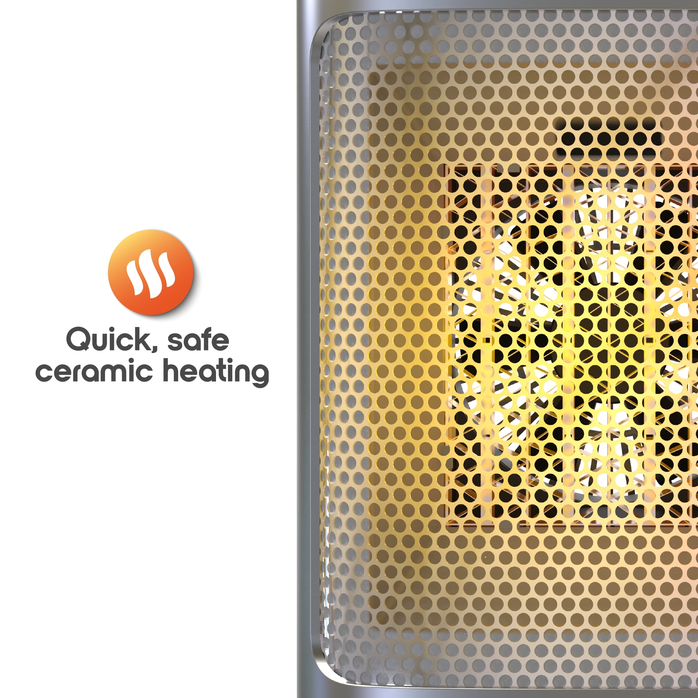 Tzumi Cozi Oscillating Ceramic Desktop Space Heater with LED Display and Remote Control (Silver, 10.9 in) diumg