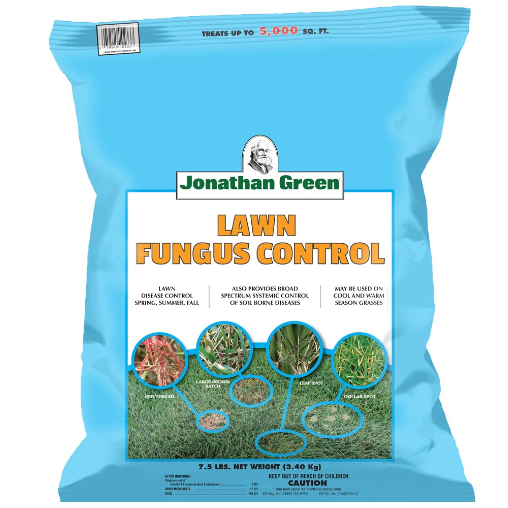 Jonathan Green Lawn Fungus Control Granules Systemic Fungicide (Green, 7.5 lb) 52lds