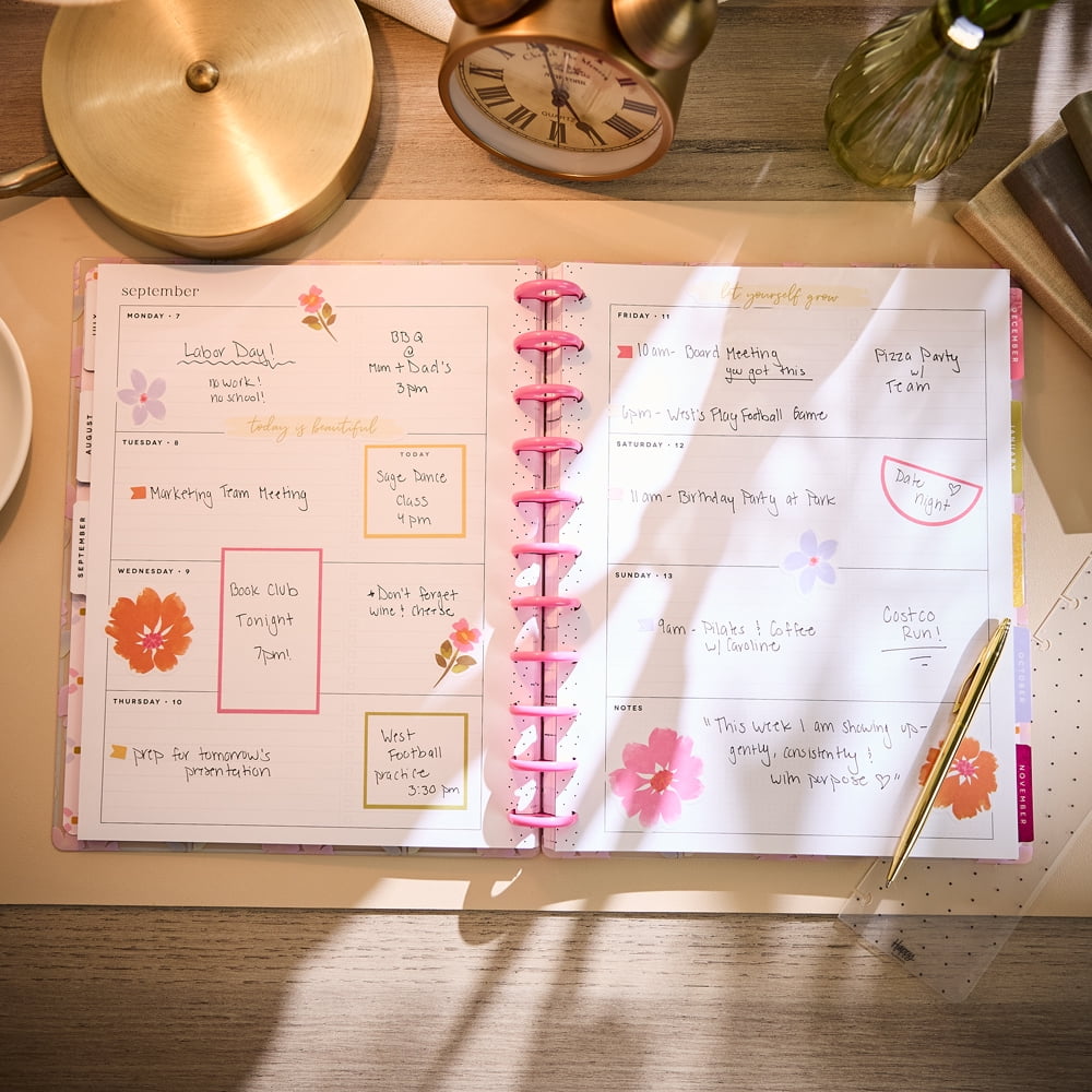 Happy Planner Sunshine Blooms 15-Month Dated Planner, Horizontal Layout, Disc-Bound (Multicolor, 8.5 in x 11 in) urtsv - Image 3
