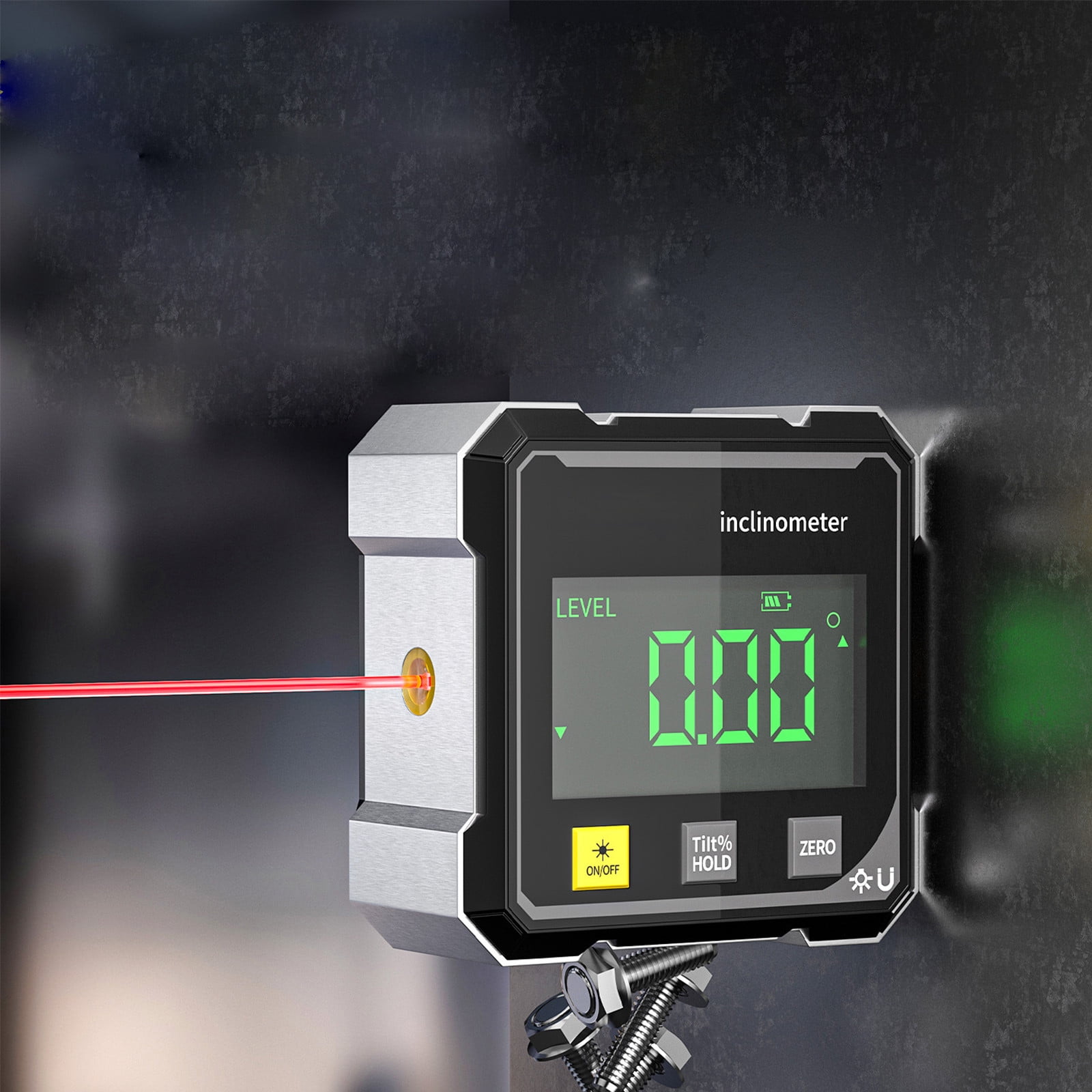NIZELUK Intelligent Laser Digital Inclinometer, 360-Degree Precision Measurement Tool, High Accuracy Digital Level for Construction and Home Improvement (1 Unit) zsgwx