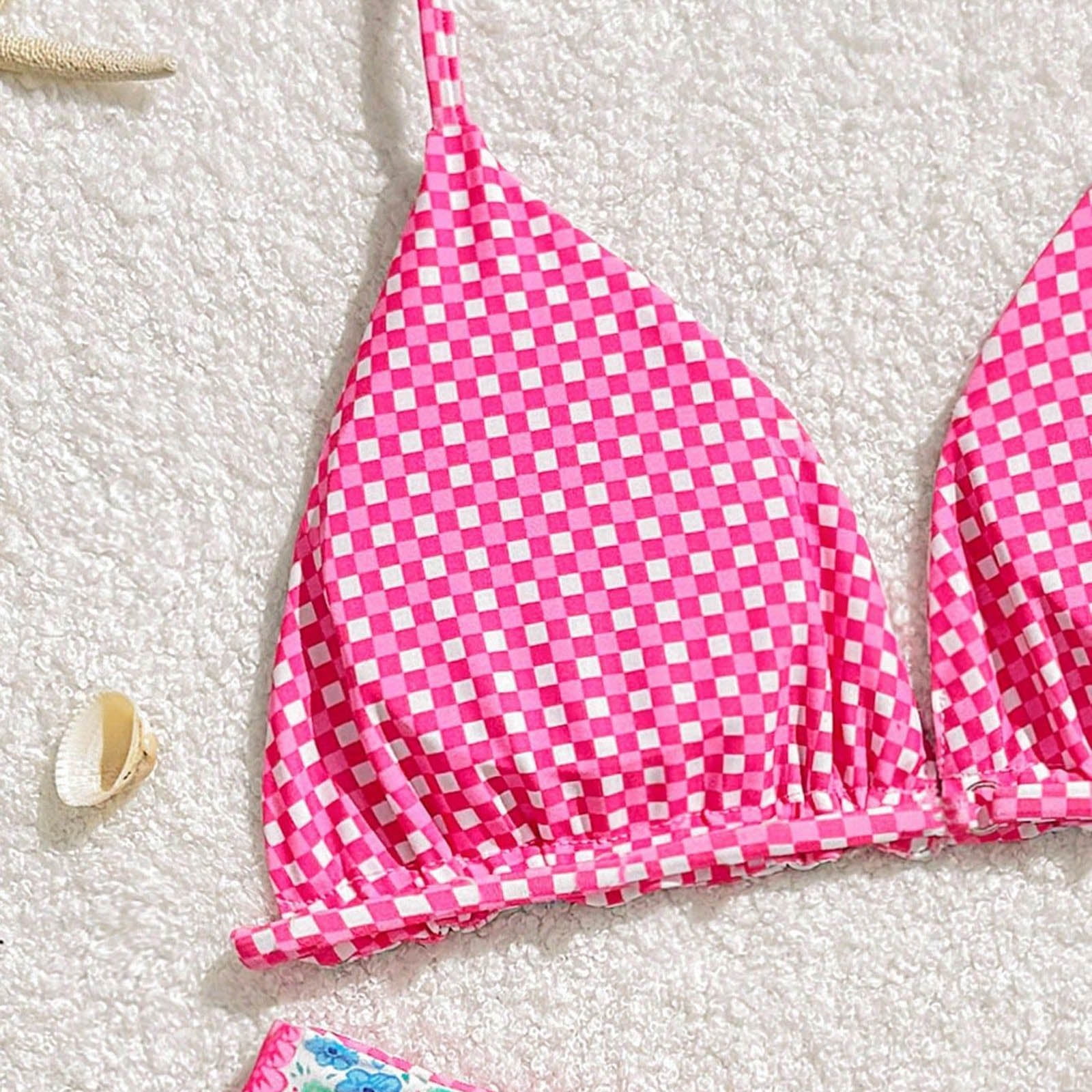 Nwiuh Girls Bikini Swimsuit Comfortable Summer Beach Swimwear (Pink, Size 11-12) ts1mi