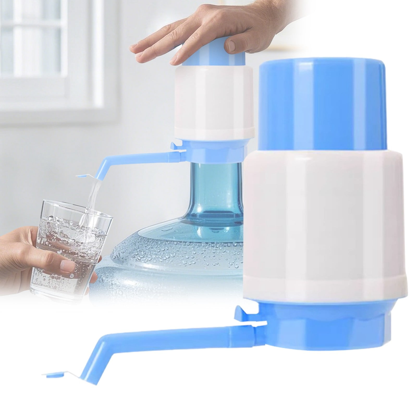 Rmncdg Manual Hand-Operated Water Dispenser Pump for 5-Gallon Jugs (Light Blue, 1 Pack) yg57h