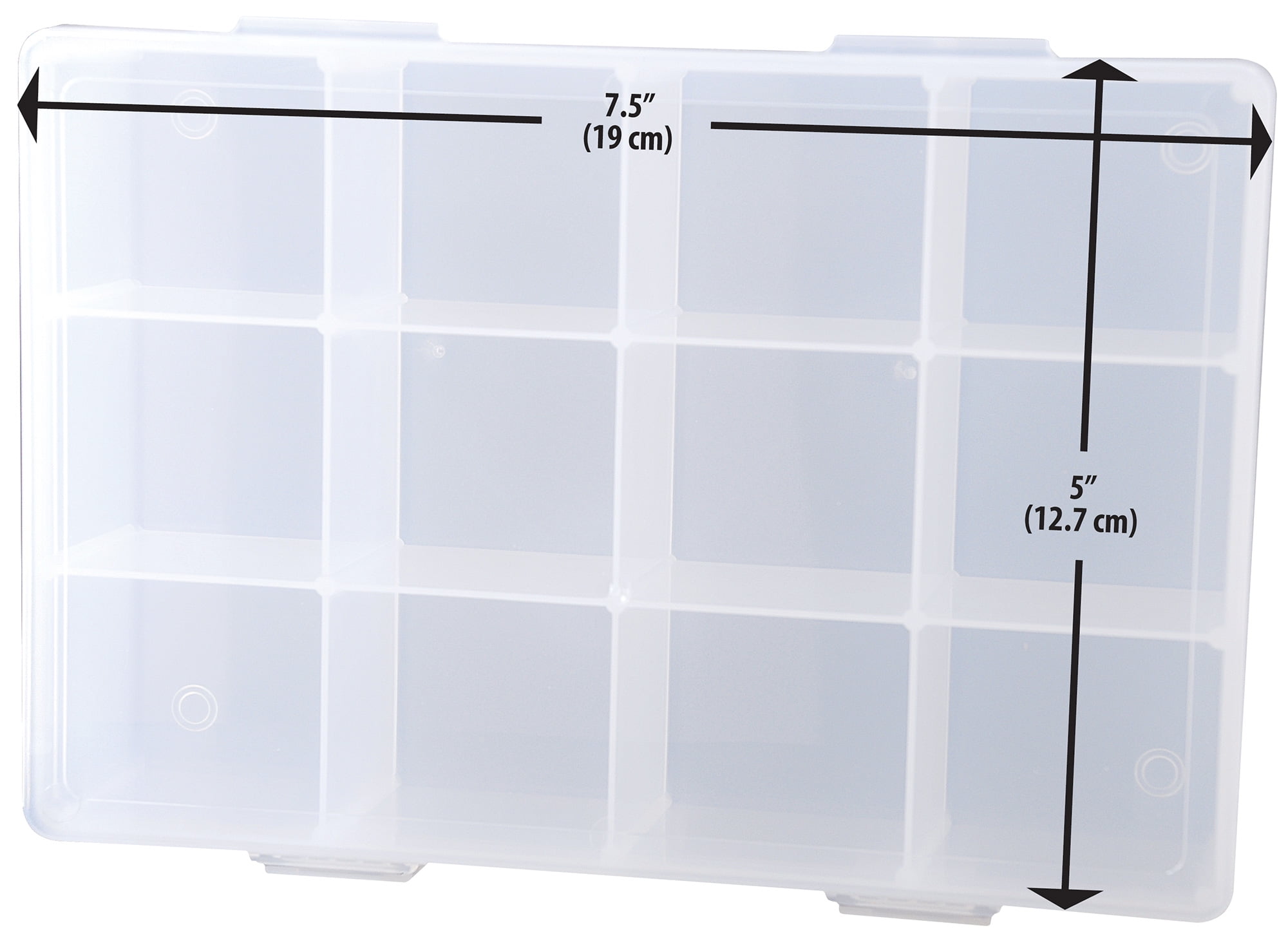 The Beadery Small Bead Keeper Box with 12 Compartments, Durable Craft Organizer (Clear, 3 Pack, 7.5 in x 5 in x 1.63 in) 70yfq