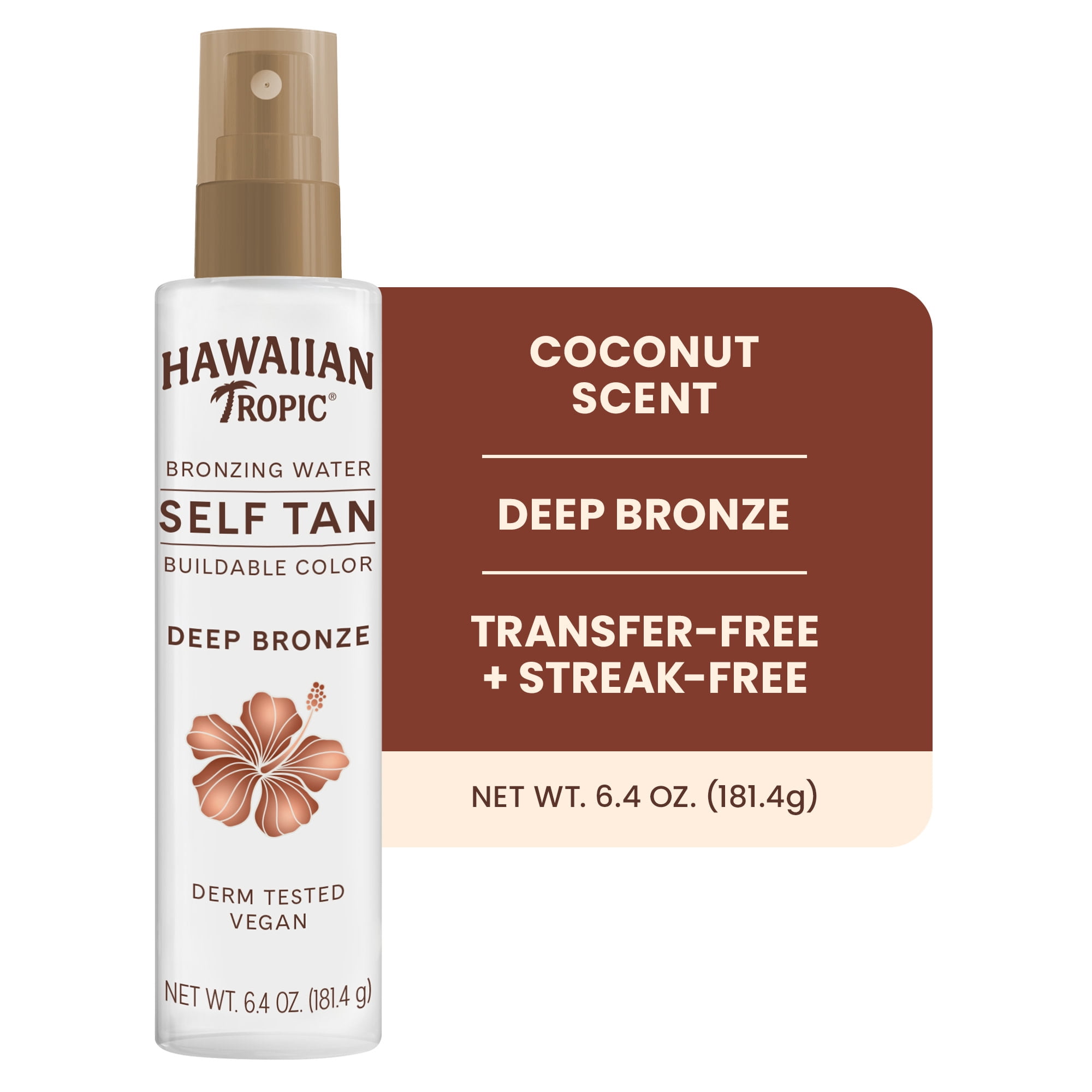 Hawaiian Tropic Self Tanning Water, Deep Bronze Sunless Tanner, Quick-Dry Formula (Clear, 6.4 oz) jvg9d