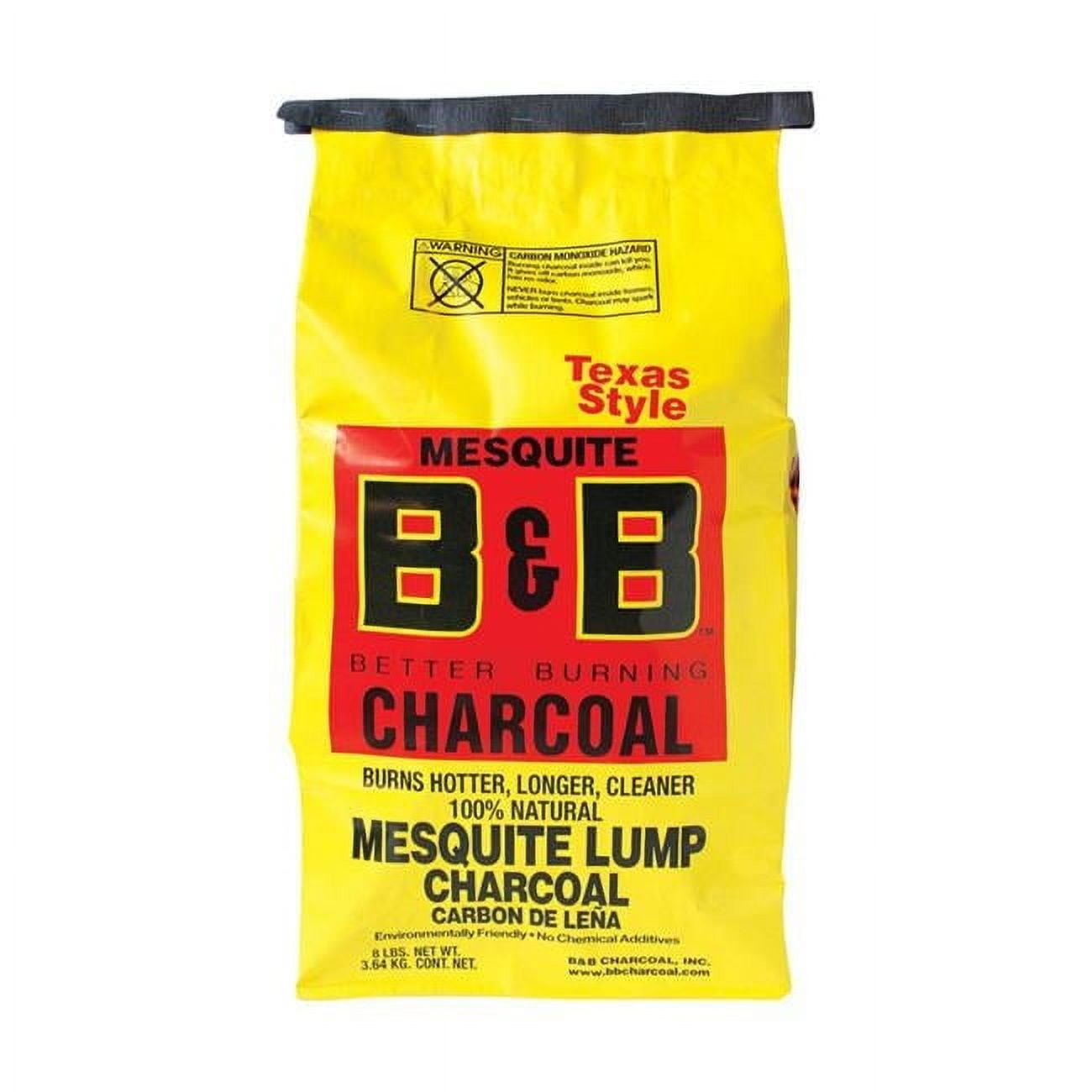 B&B Charcoal Mesquite Lump Charcoal (Premium Hardwood Blend, 8 lb) kinob