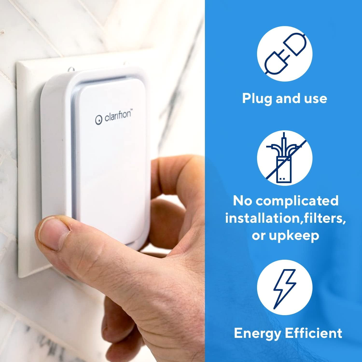 Clarifion Air Ionizer Plug-in Purifier for Home and Office (3 Pack) gm78w