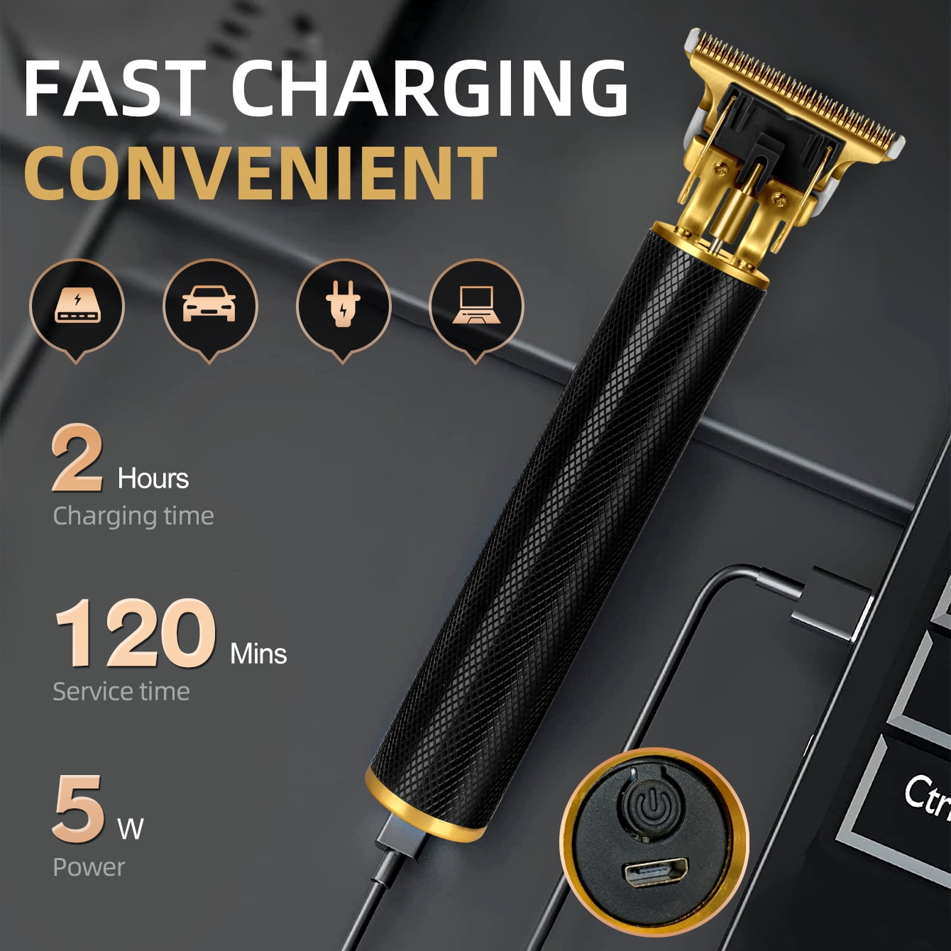 Obacre Professional Cordless Hair Clipper and Beard Trimmer Set (Black, 1 Piece) q1y7f