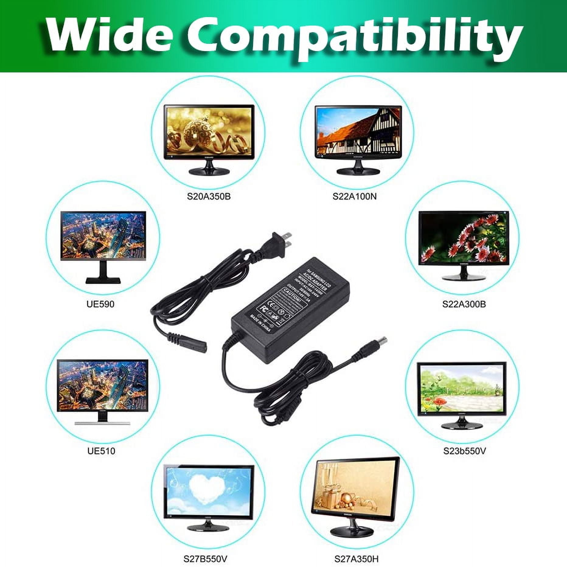NATNO 14V 4A AC Power Adapter for Samsung SyncMaster LED LCD Monitor (6.0x4.4mm Connector, 56W) ceuoh
