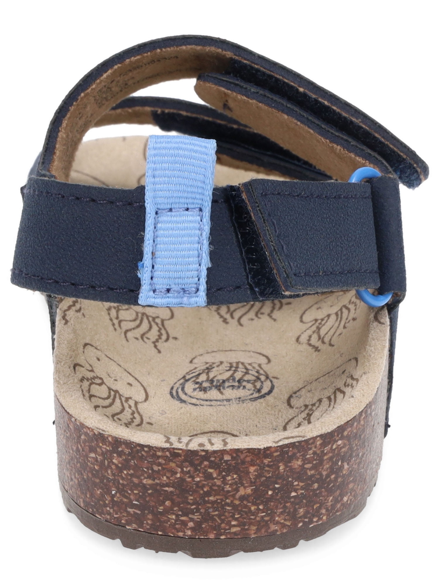 Wonder Nation Baby & Toddler Boys Two Strap Footbed Sandals (Blue, 6 Toddler) 9q4a8