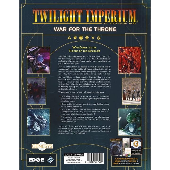 Asmodee Twilight Imperium War for the Throne Roleplaying Game Adventure Book (128 pages) mdli7