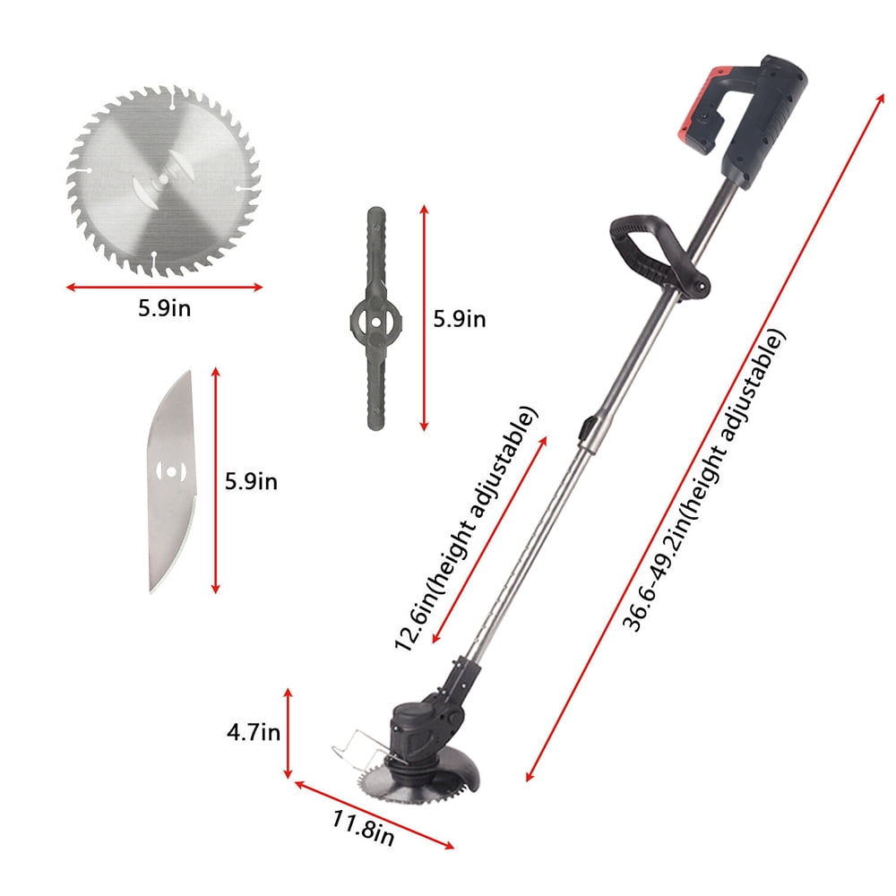 Paddsun Electric Cordless Grass String Trimmer and Lawn Edger with 24V Battery (24V, 2-Pack Battery) 2c9ef