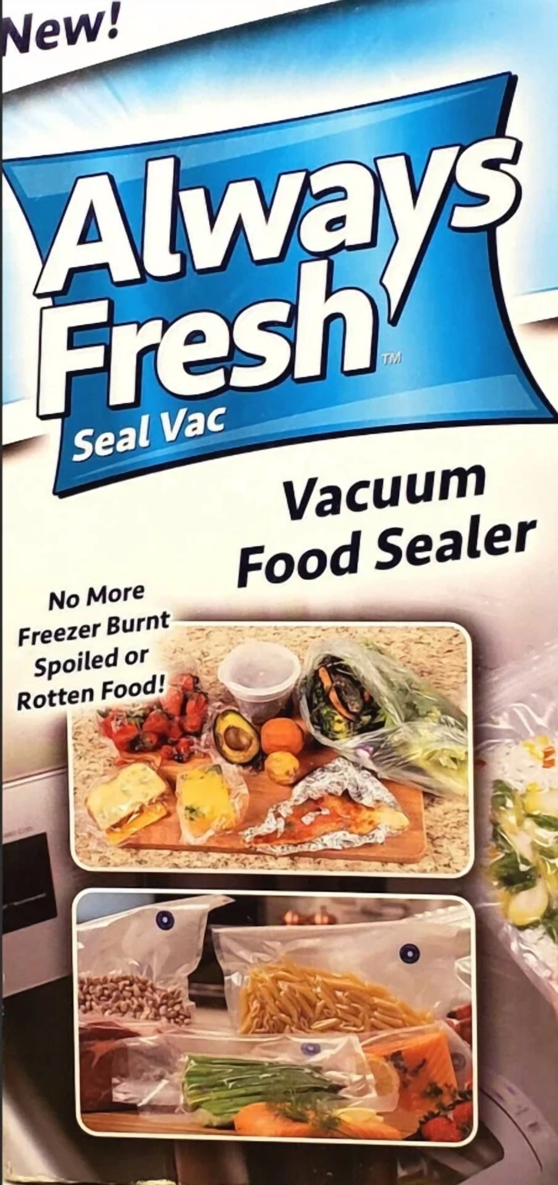 Knack Vacuum Food Sealer System with Reusable Storage Bags (4 Quart and 2 Gallon Bags) awppz