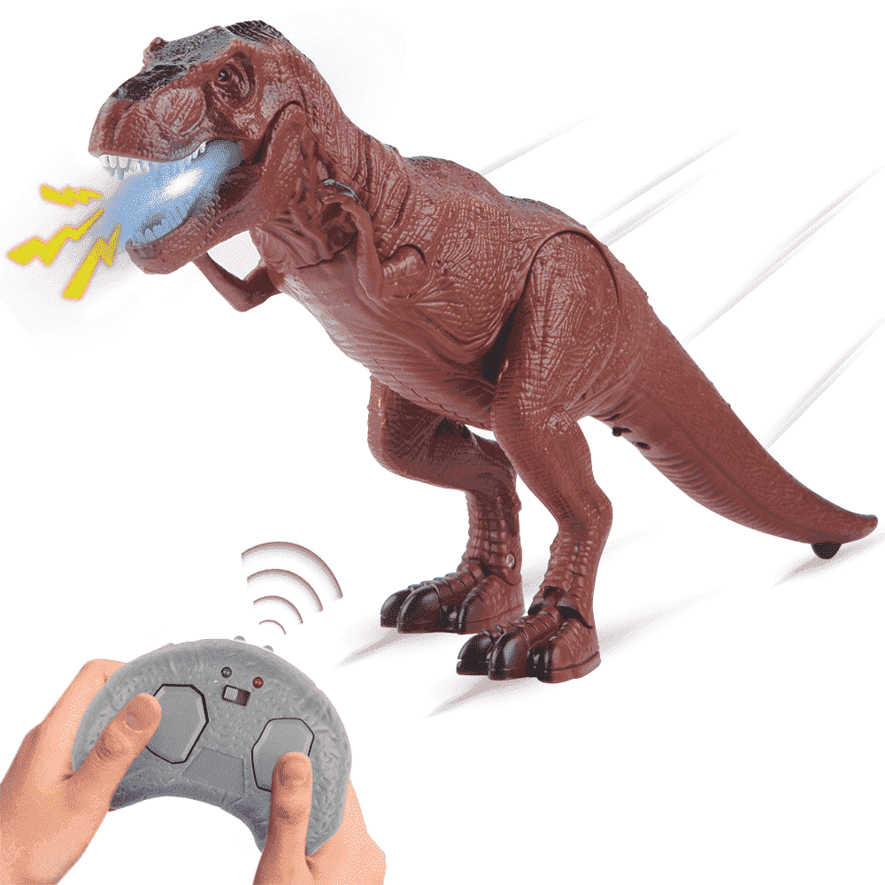 UUGEE Remote Control T-Rex Dinosaur Robot, Interactive RC Toy with Light and Sound Effects (Brown, 1 Pack) 4j5wa