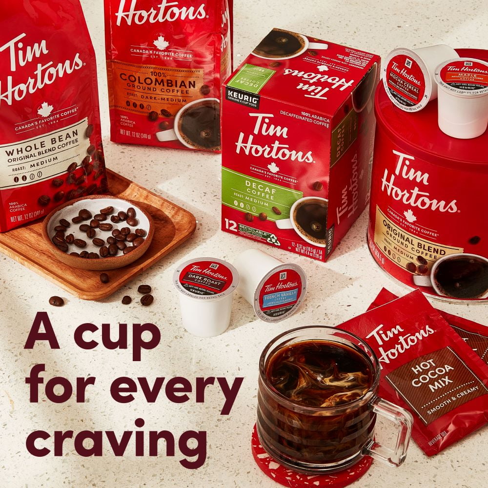 Tim Hortons Decaf Ground Coffee, Medium Roast Arabica Blend (12 oz) ejgr1