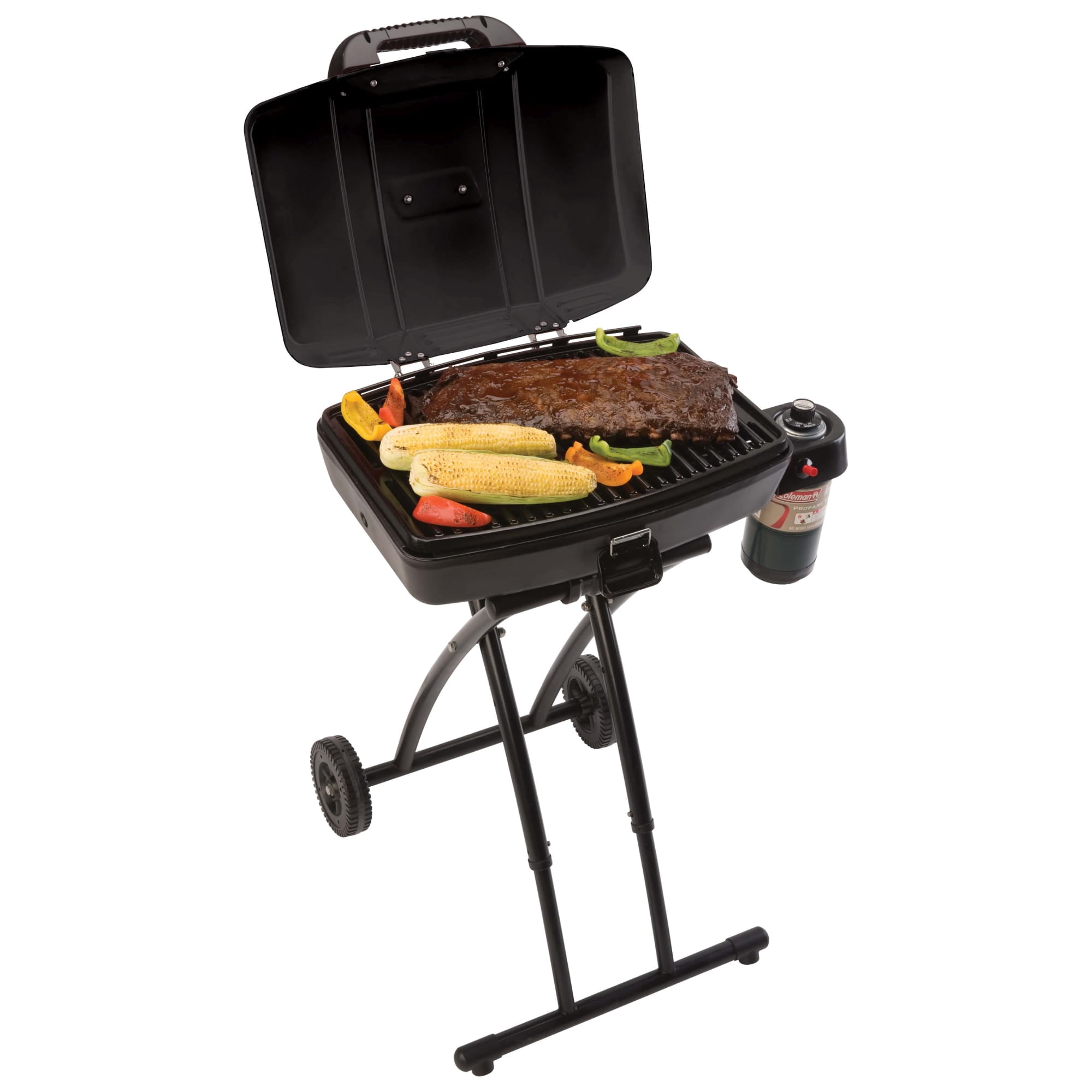 Coleman RoadTrip Sportster Propane Gas Grill Portable Outdoor Cooking Stove (Red, 225 sq. in.) q53h3