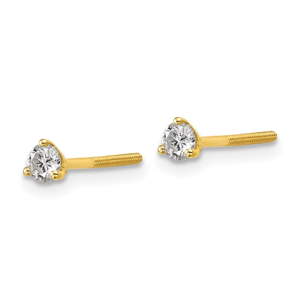 Jewels By Lux 18k Yellow Gold Lab Grown Diamond Stud Earrings (Round, 0.25 carat) goedd