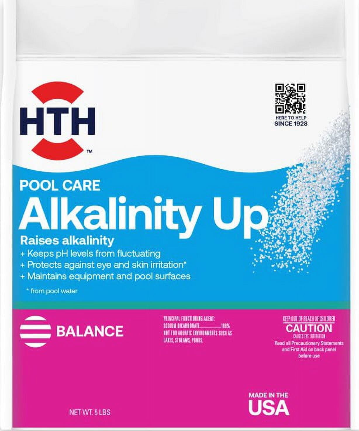 HTH Pool Care Alkalinity Up Granules, pH and Total Alkalinity Increaser for Swimming Pools (5 lb) m6gyk