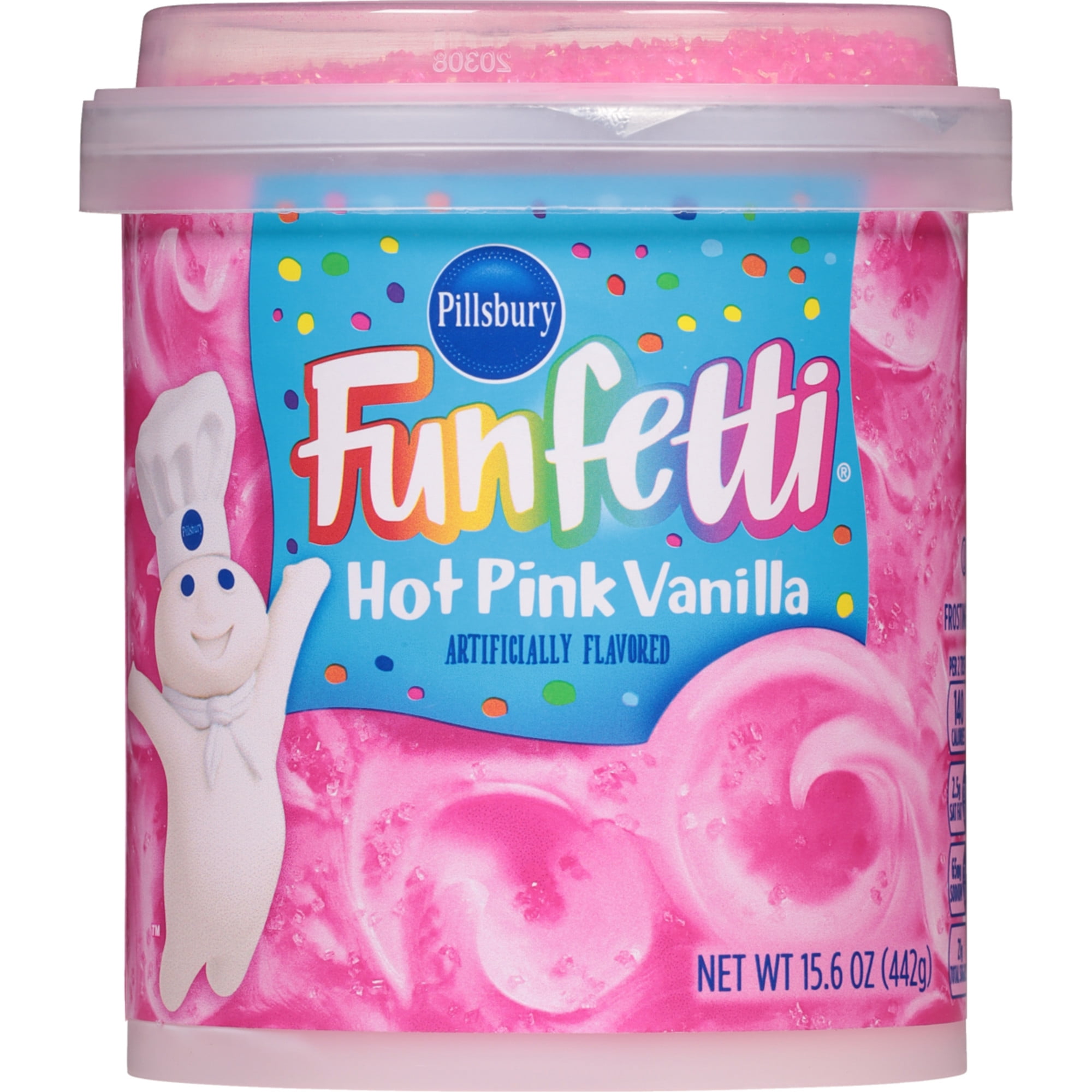 Pillsbury Funfetti Vanilla Frosting with Pink Sprinkles (Hot Pink, 15.6 oz) hynmd