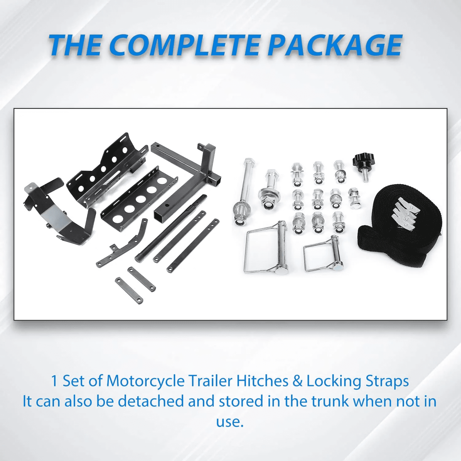Kojem Motorcycle Trailer Hitch Carrier Tow Dolly Hauler Mount Rack (Glossy Black, 800 lb Capacity) j01oe